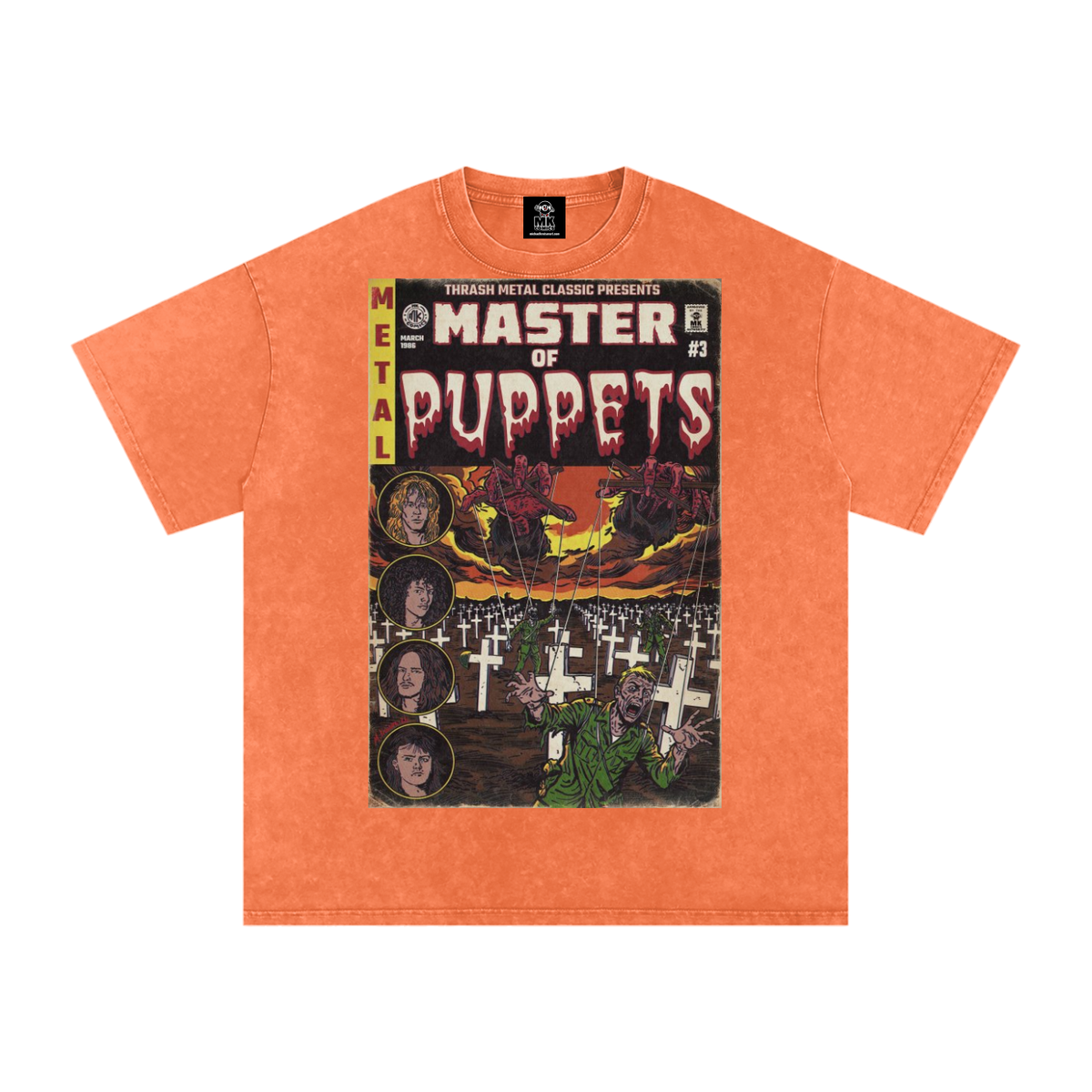 Master of Puppets - Snow Washed Oversized Cotton T-Shirt