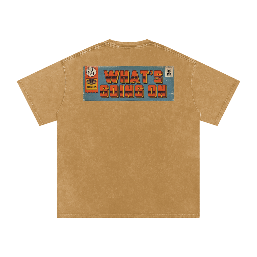 What's Going On - Snow Washed Oversized Cotton T-Shirt