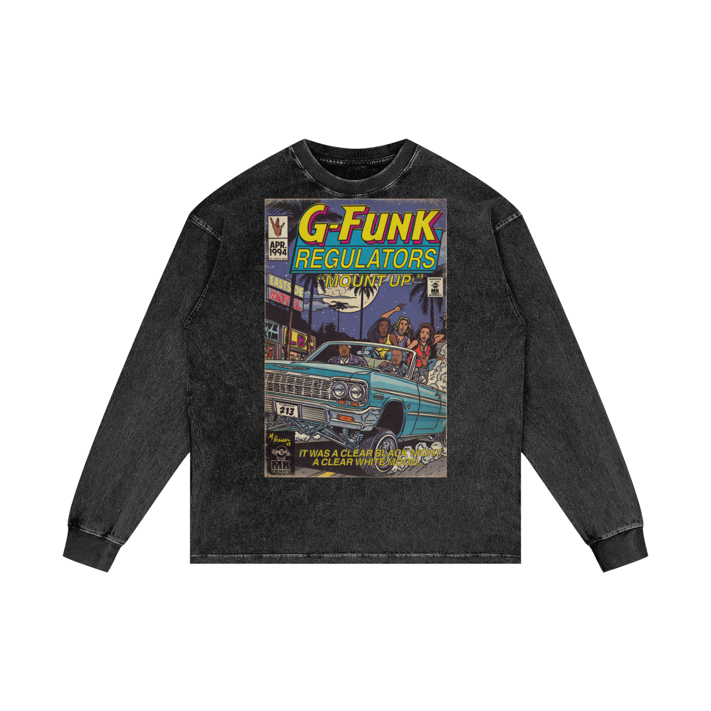 Regulate - Acid Wash Oversize Long Sleeve T-Shirt