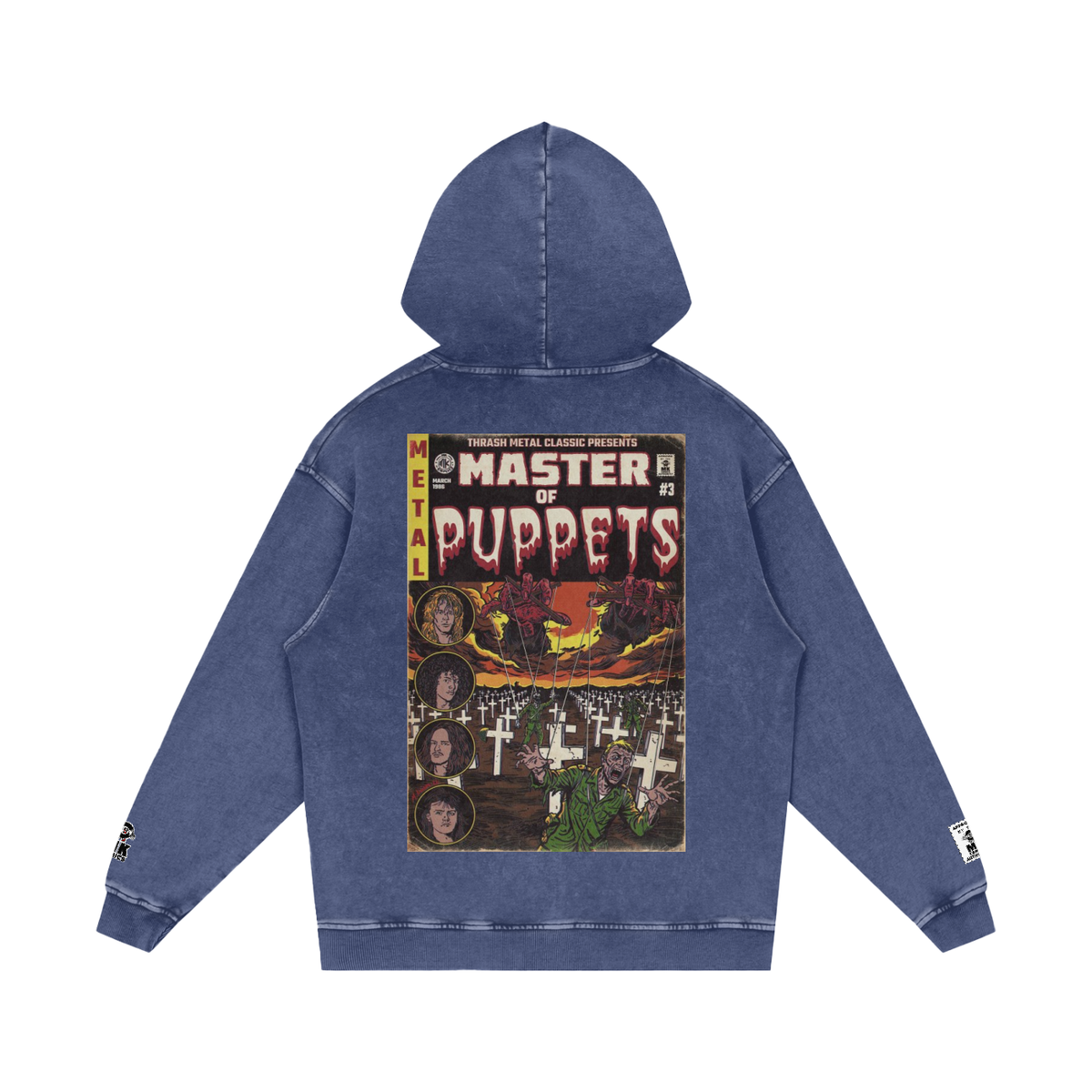 Master of Puppets - Snow Washed Loose Cotton Hoodie