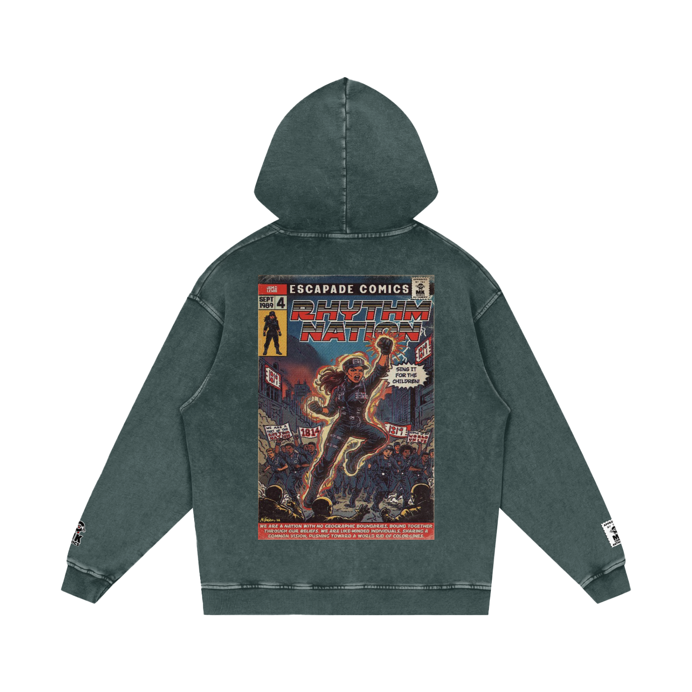 Rhythm Nation - Snow Washed Loose Cotton Hoodie