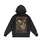 Black hoodie with a graphic design for the song "Judith" by A Perfect Circle on the back on a white background