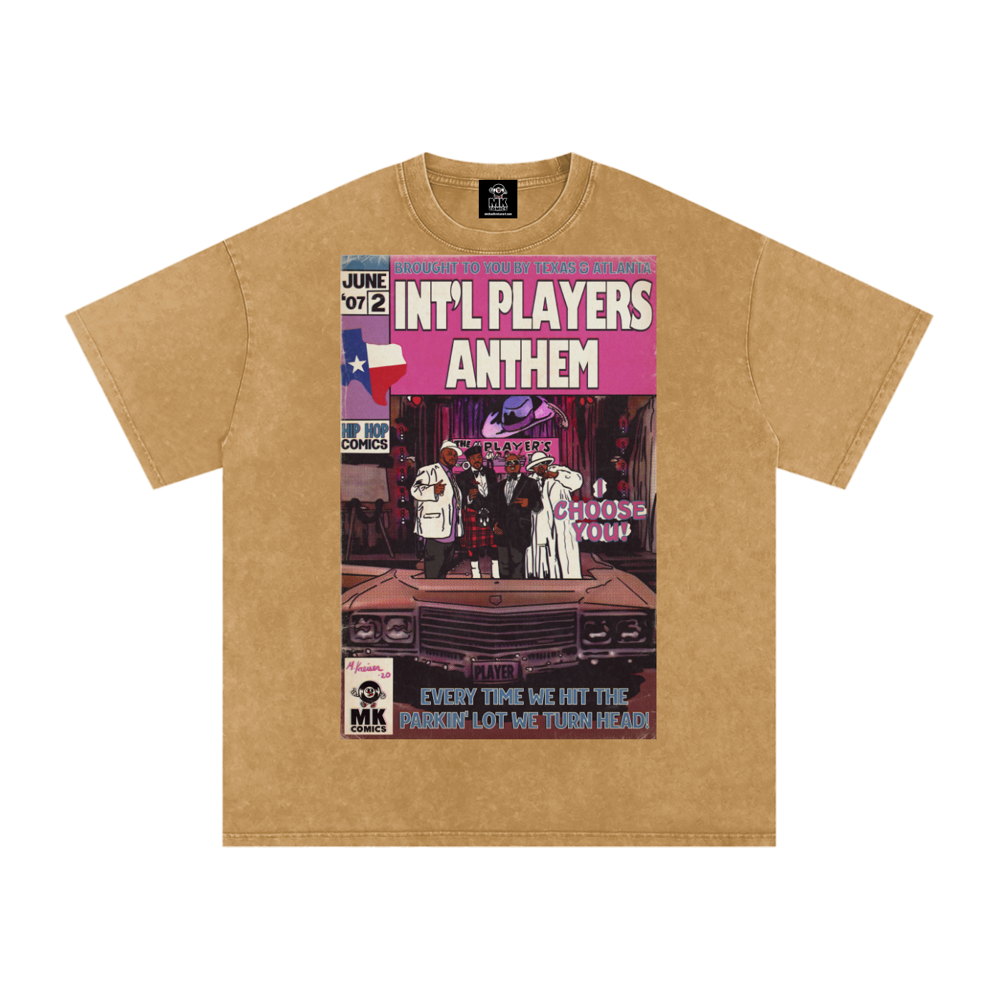 Int'l Players Anthem - Snow Washed Oversized Cotton T-Shirt