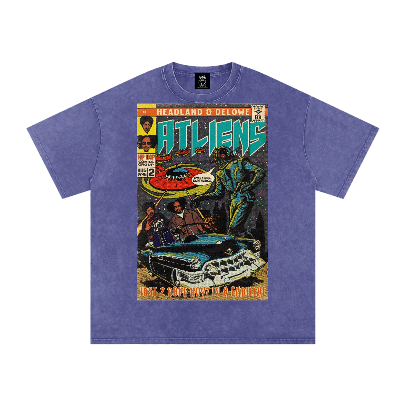 ATLiens - Snow Washed Oversized Cotton T-Shirt