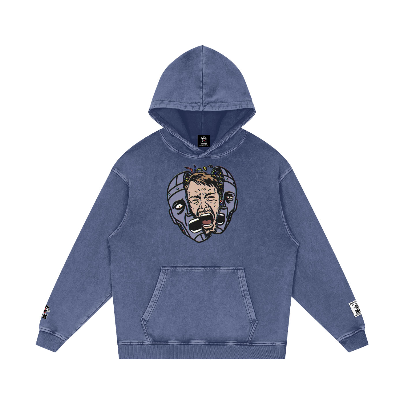 Paranoid Android -  Snow Washed Loose Cotton Hoodie