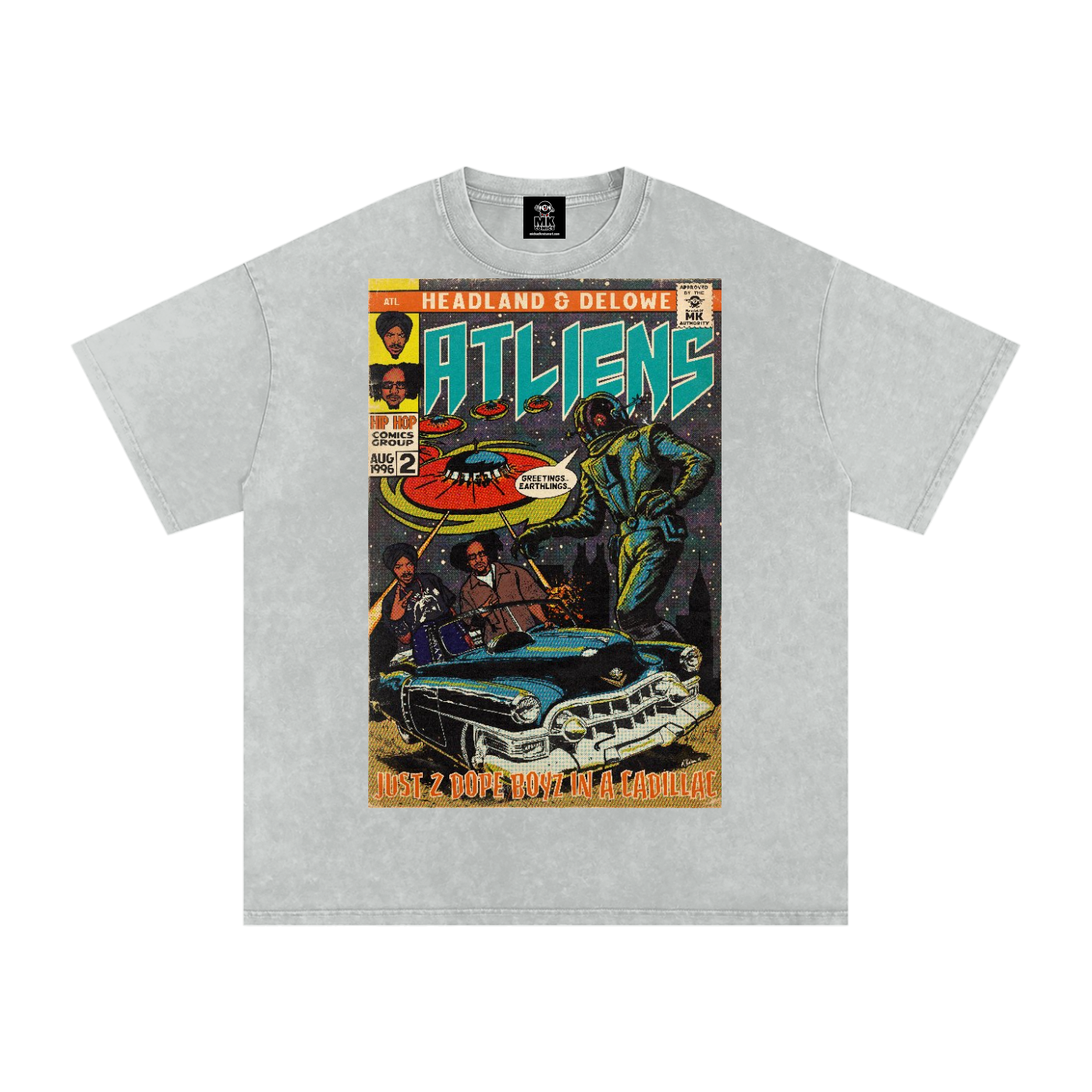 ATLiens - Snow Washed Oversized Cotton T-Shirt