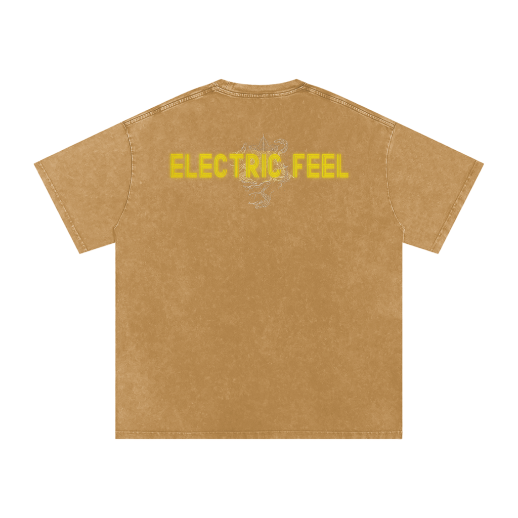 Electric Feel - Snow Washed Oversized Cotton T-Shirt