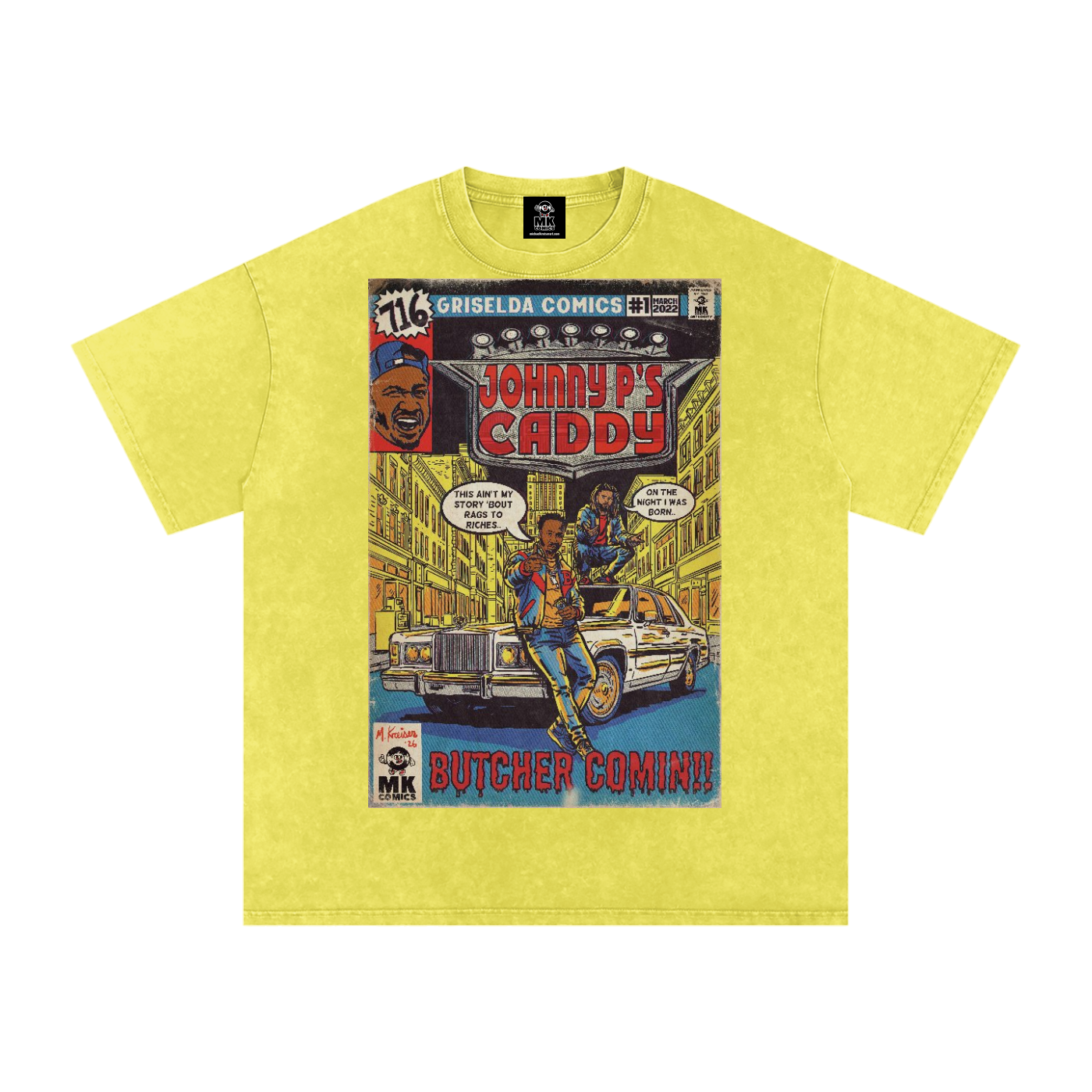 Johnny P's Caddy - Snow Washed Oversized Cotton T-Shirt