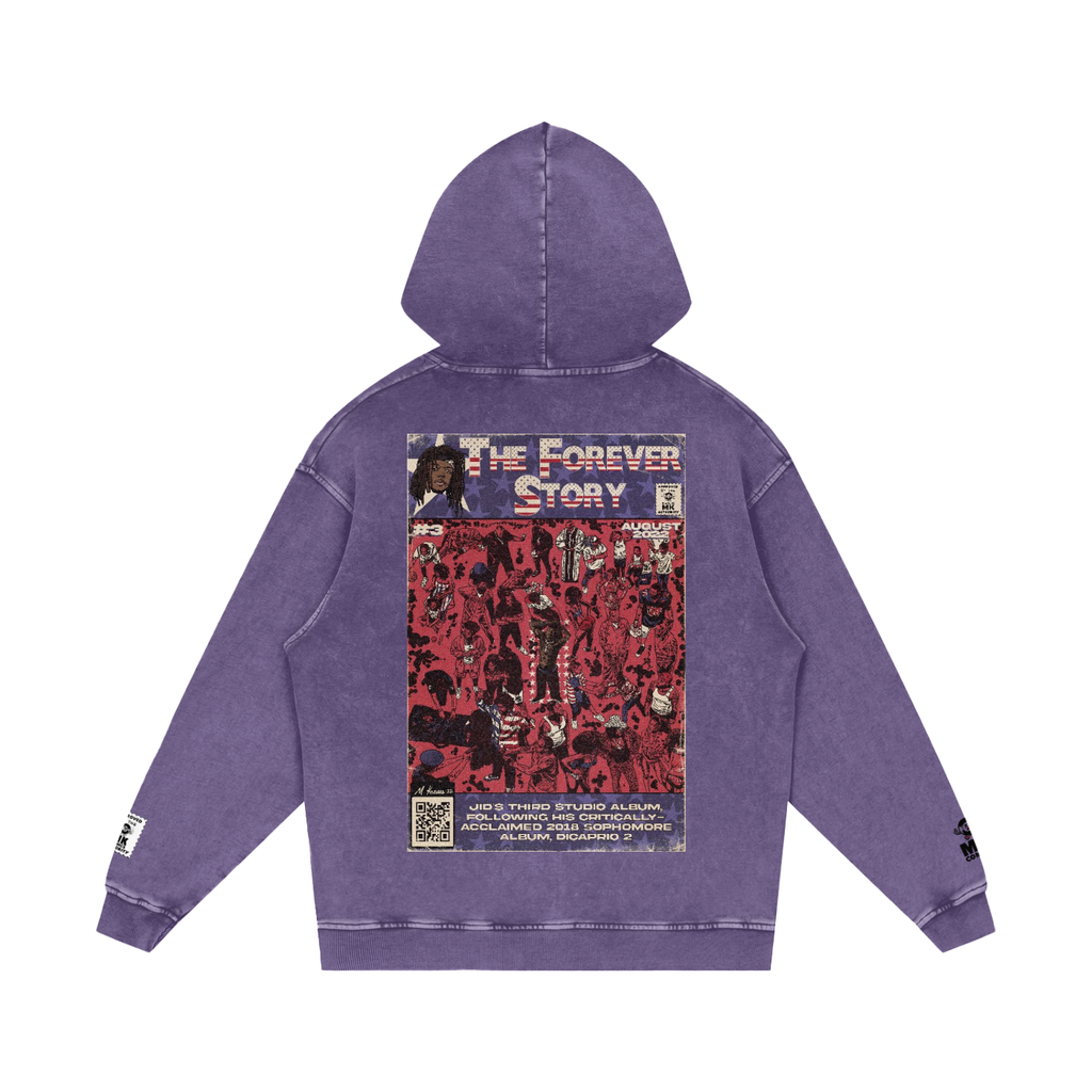 The Forever Story - Snow Washed Loose Cotton Hoodie