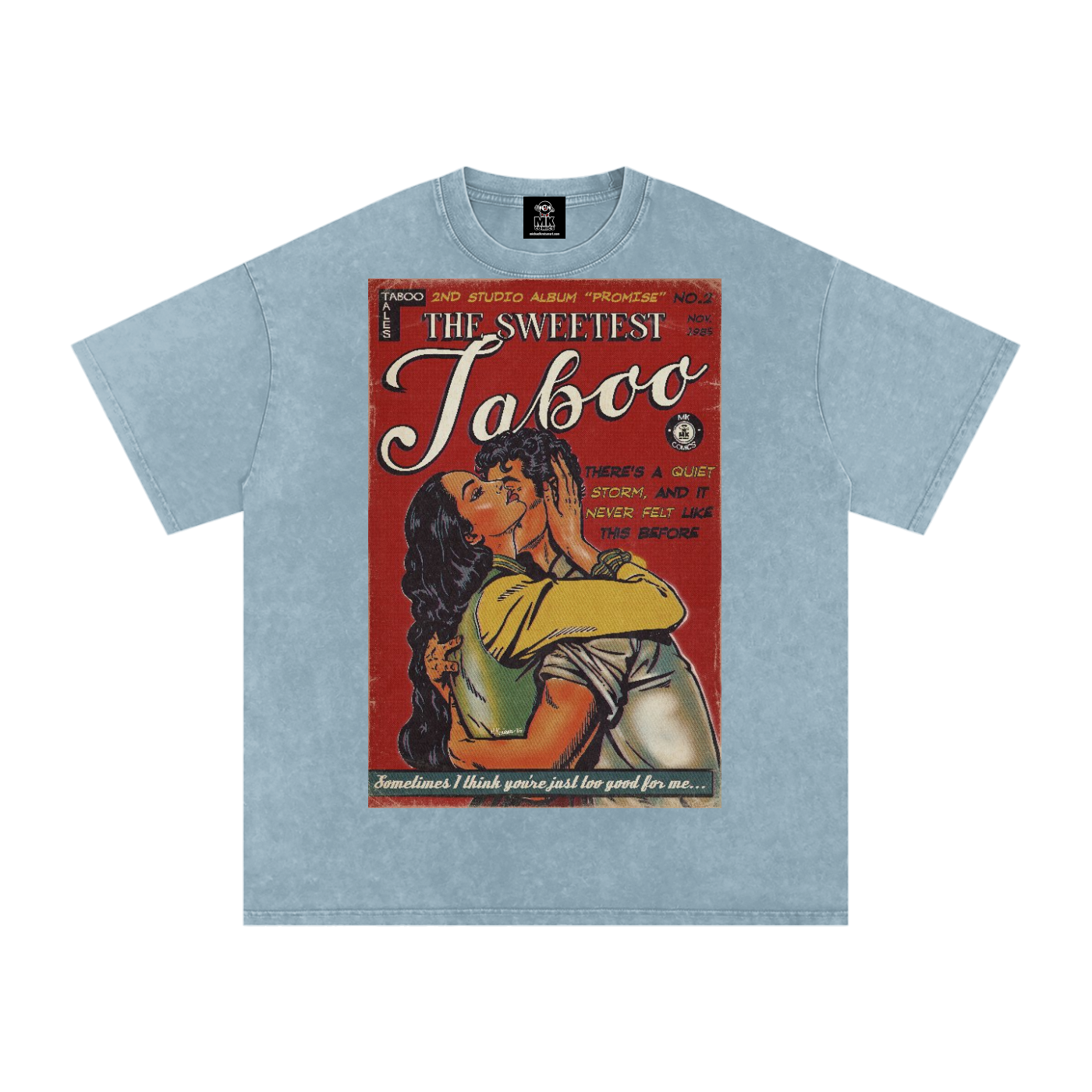 The Sweetest Taboo - Snow Washed Oversized Cotton T-Shirt