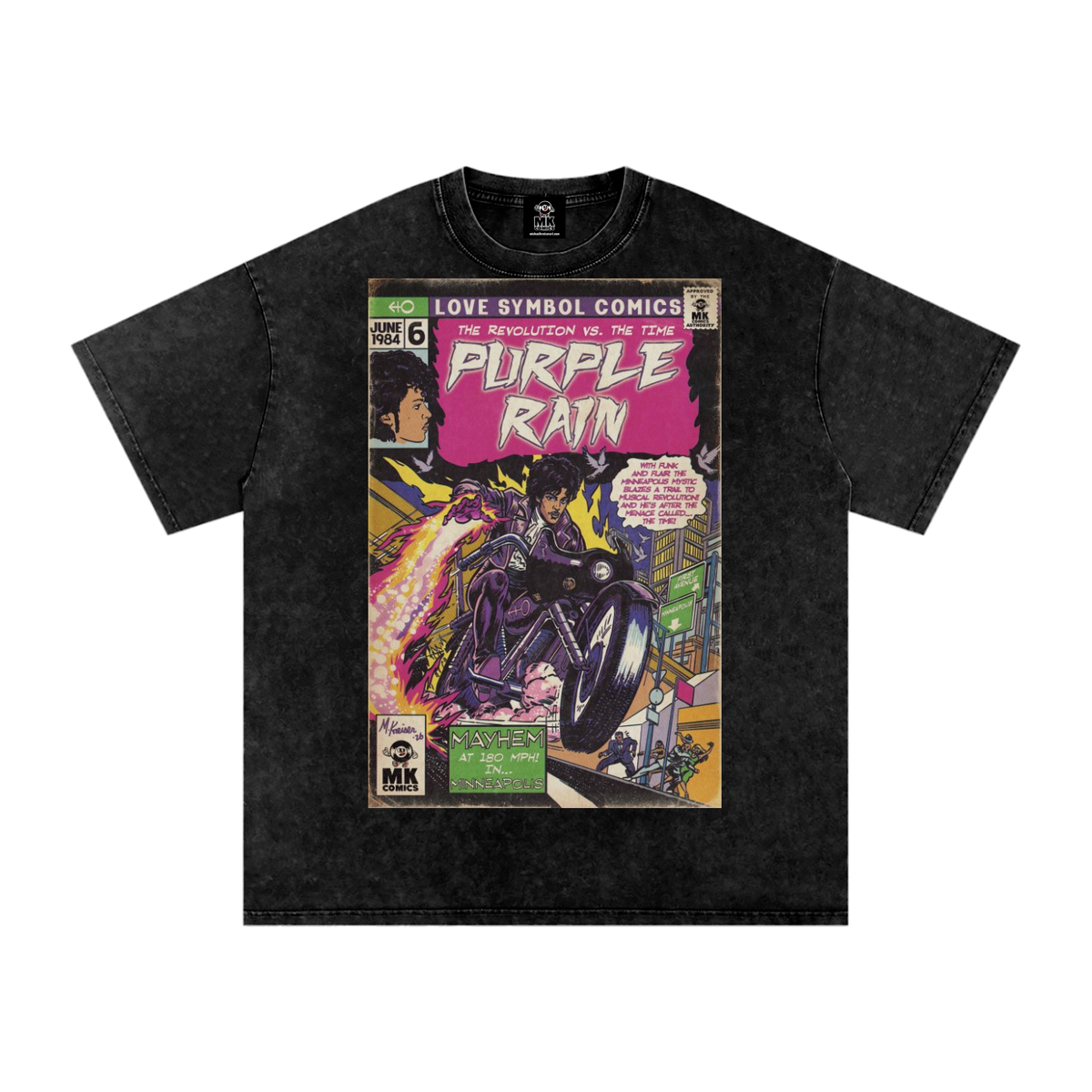 Purple Rain - Snow Washed Oversized Cotton T-Shirt