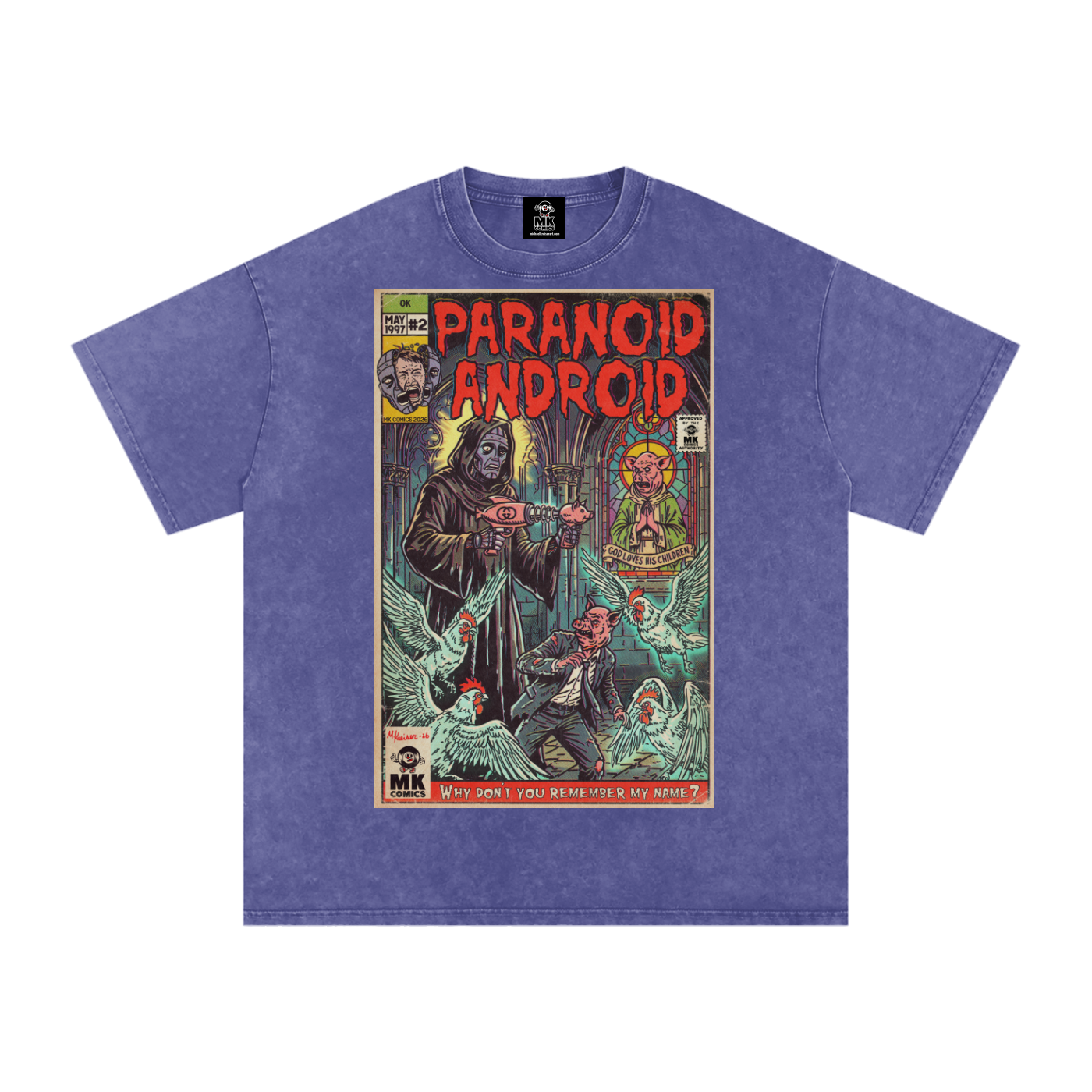 Paranoid Android -  Snow Washed Oversized Cotton T-Shirt