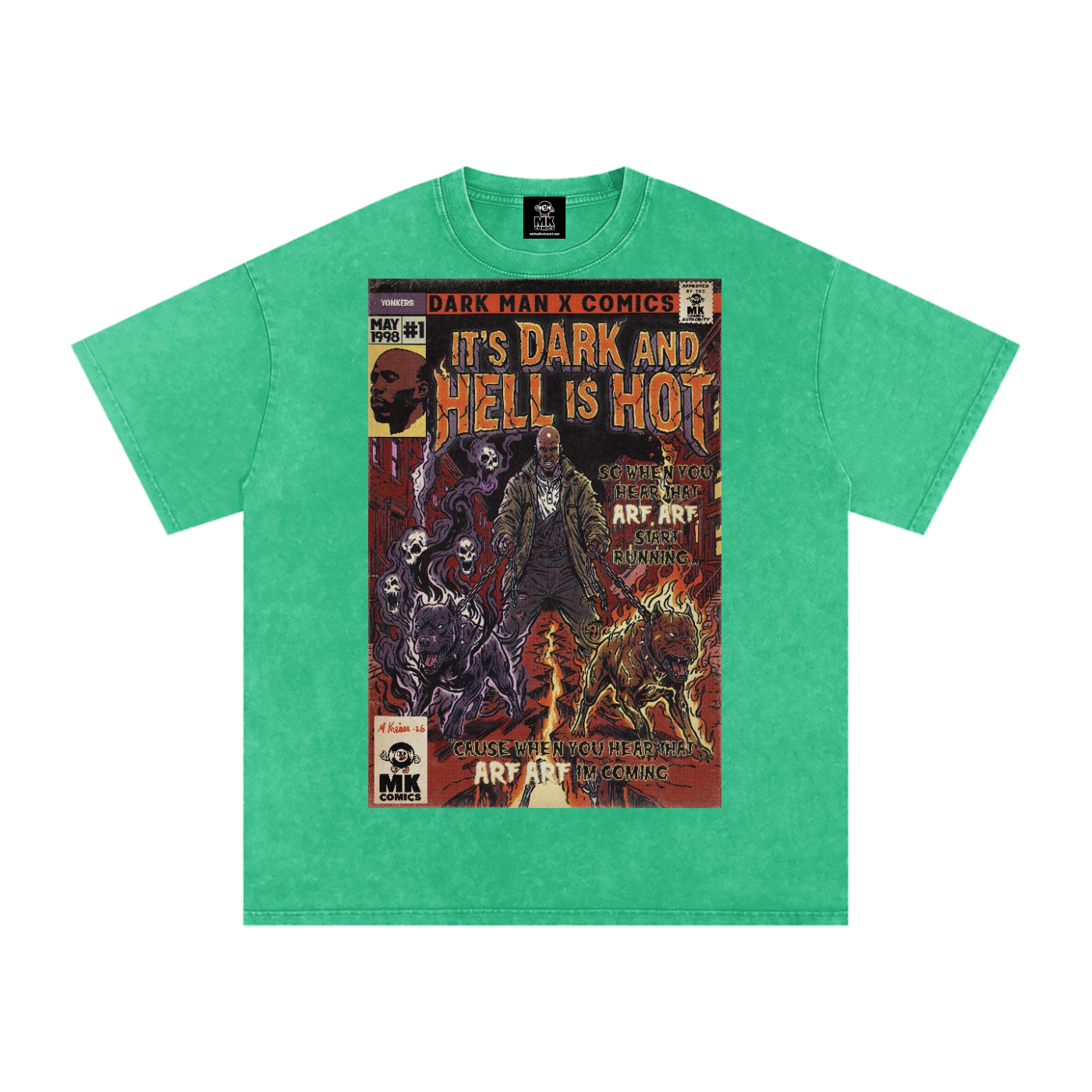 It's Dark & Hell is Hot - Snow Washed Oversized Cotton T-Shirt