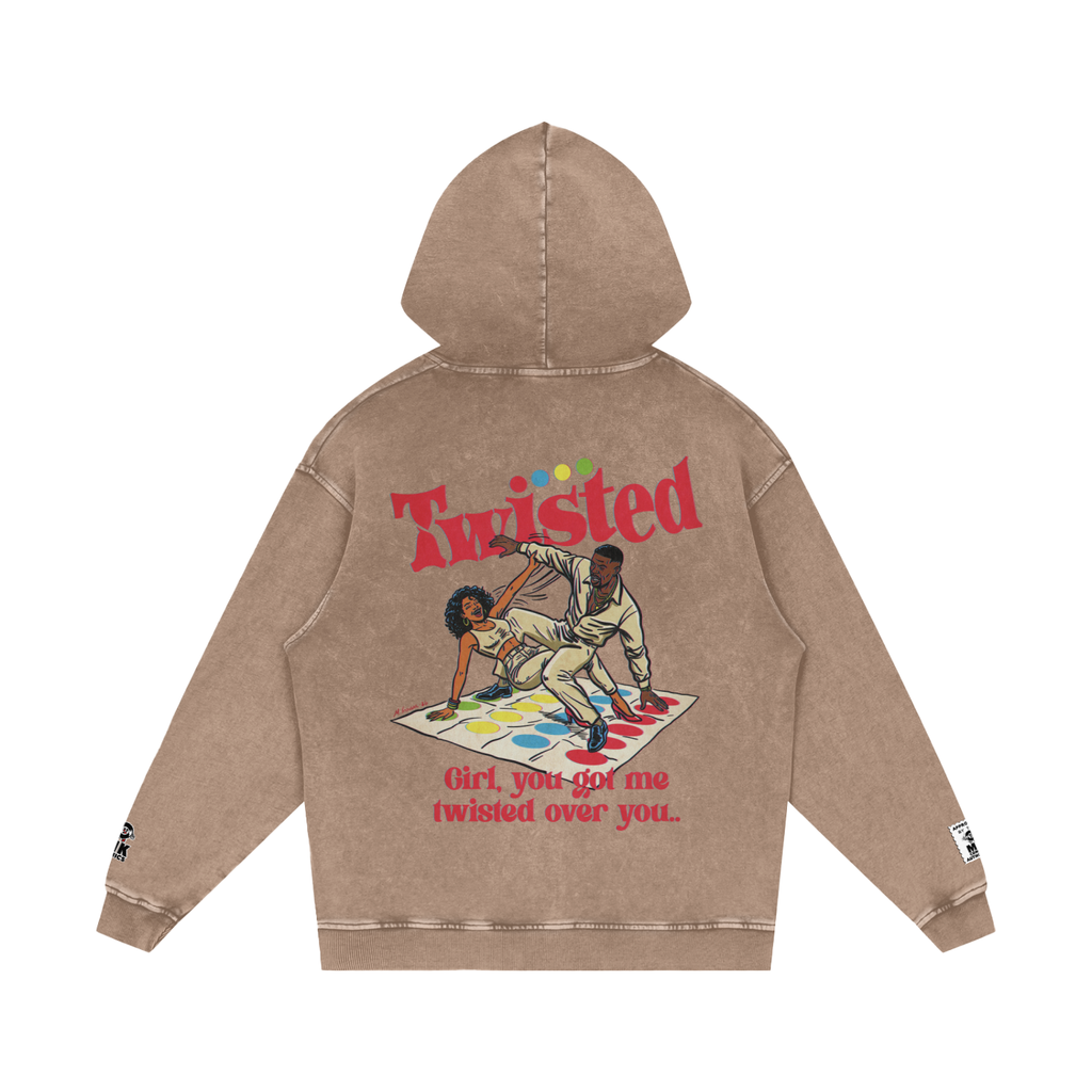 Twisted - Snow Washed Loose Cotton Hoodie
