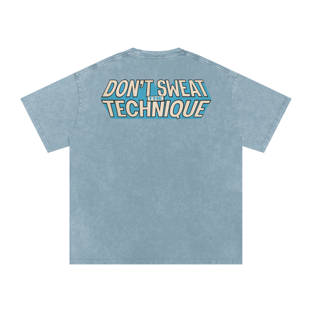 Don't Sweat the Technique - Snow Washed Oversized Cotton T-Shirt