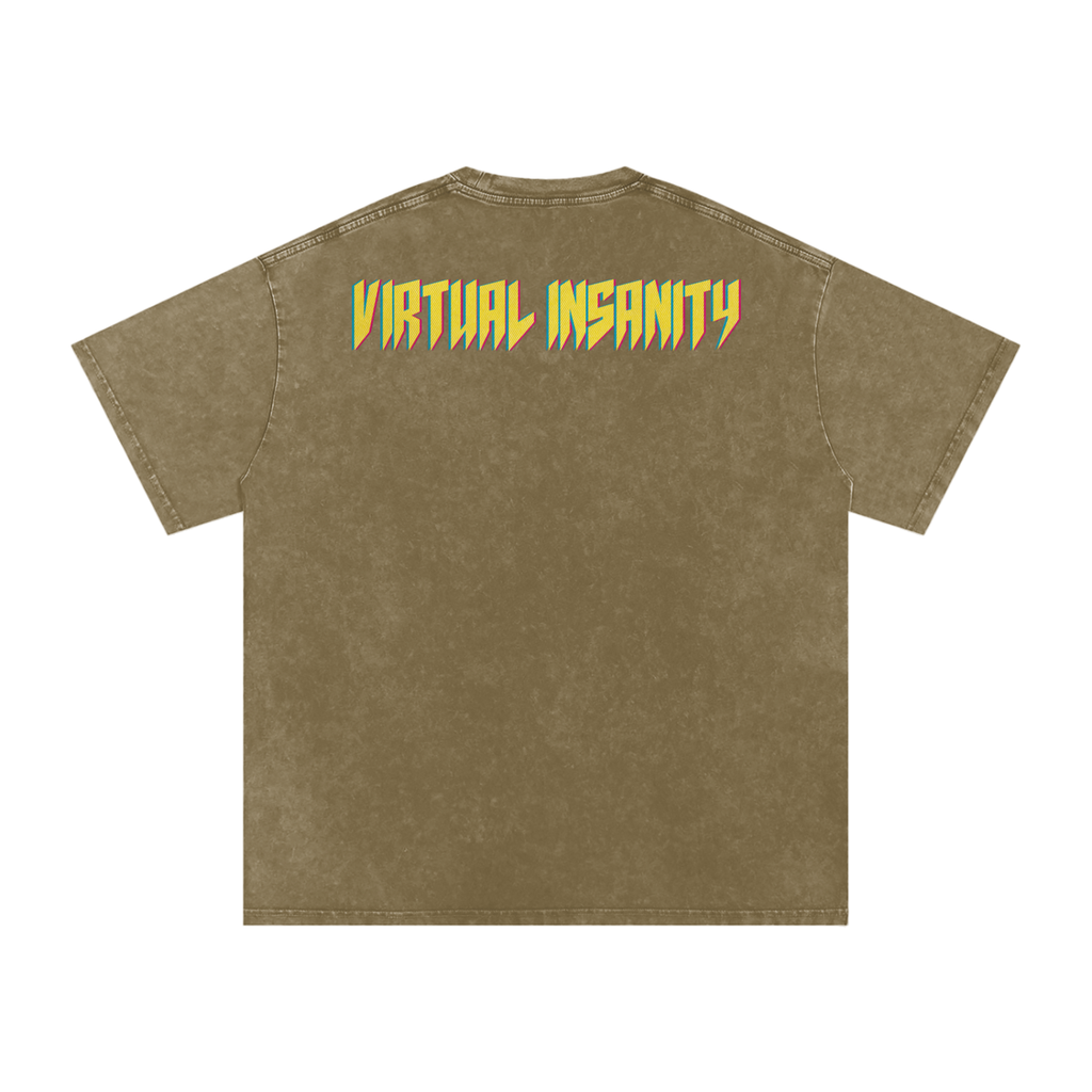 Virtual Insanity - Snow Washed Oversized Cotton T-Shirt