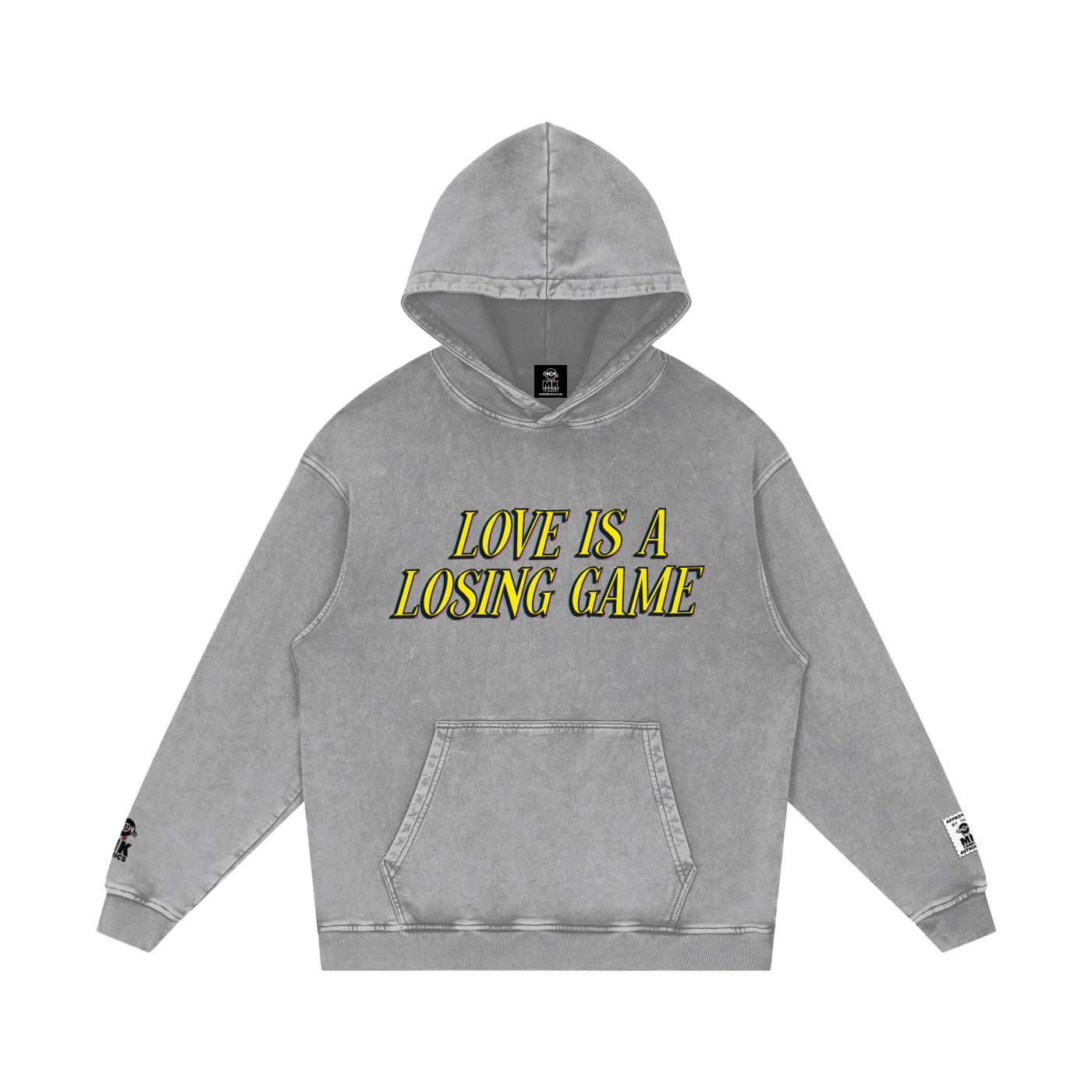 Love is a Losing Game - Snow Washed Loose Cotton Hoodie