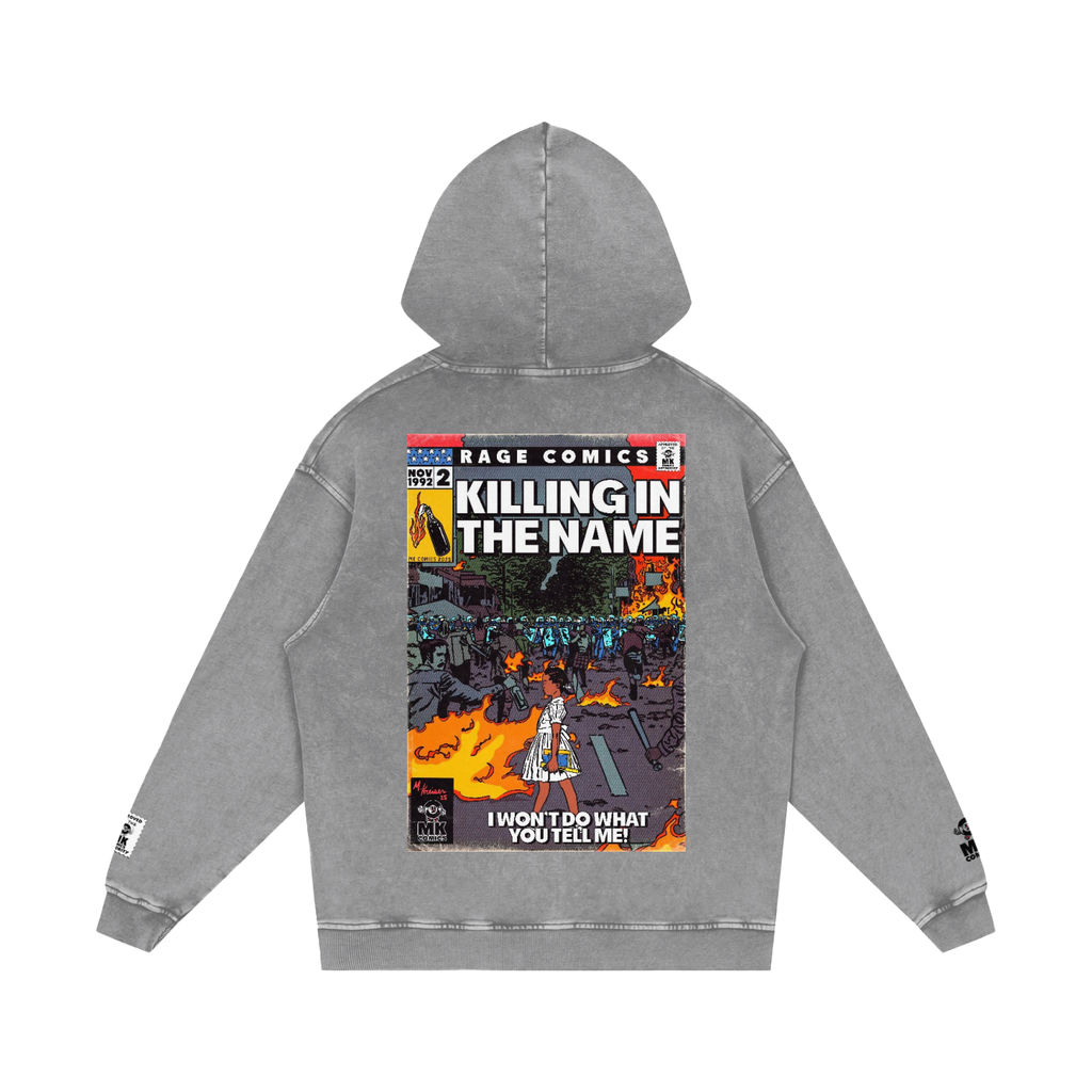 Killing in the Name - Snow Washed Loose Cotton Hoodie