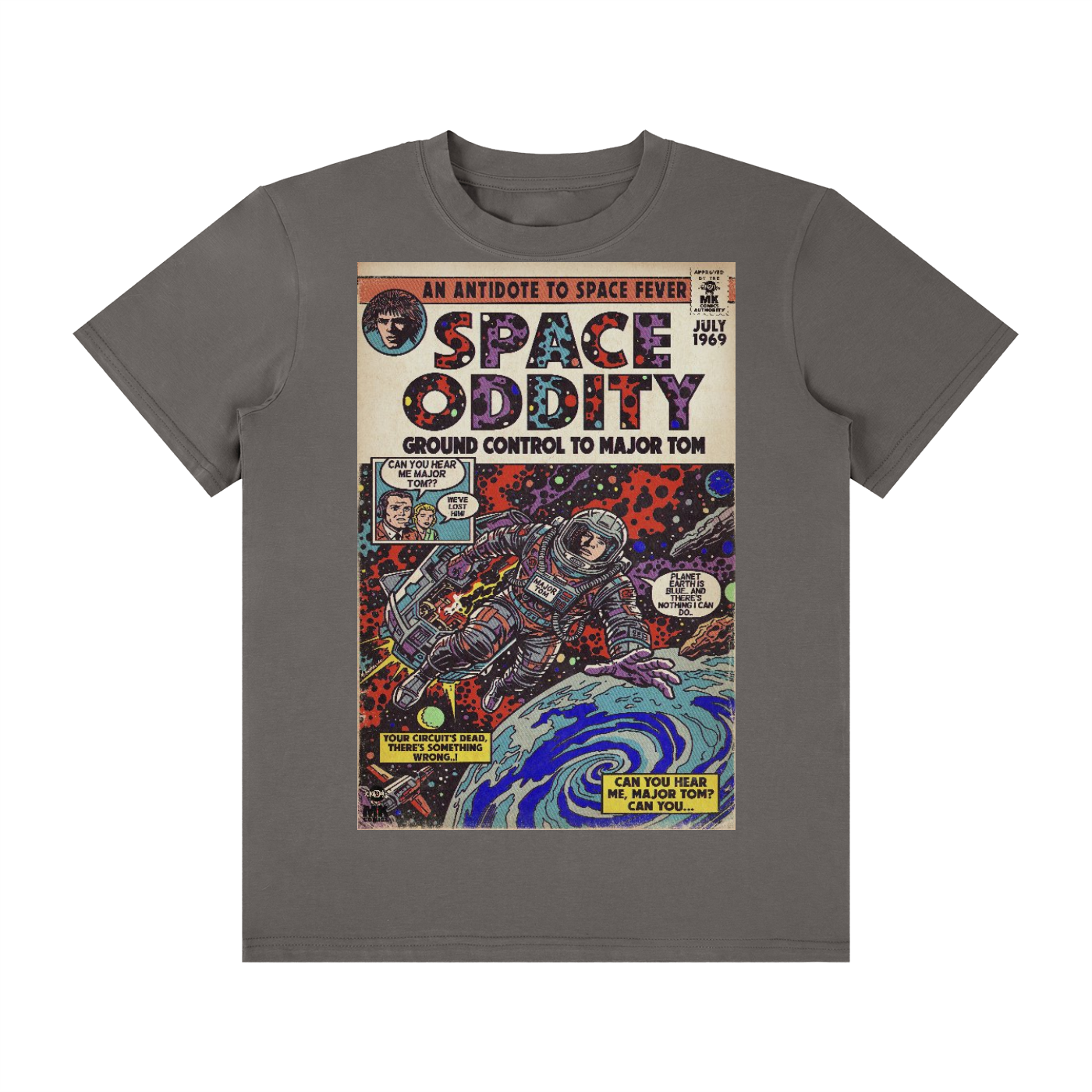 Space Oddity - SIZE UP 1 SIZE - Unisex Classic Crew Neck Cotton T-Shirt