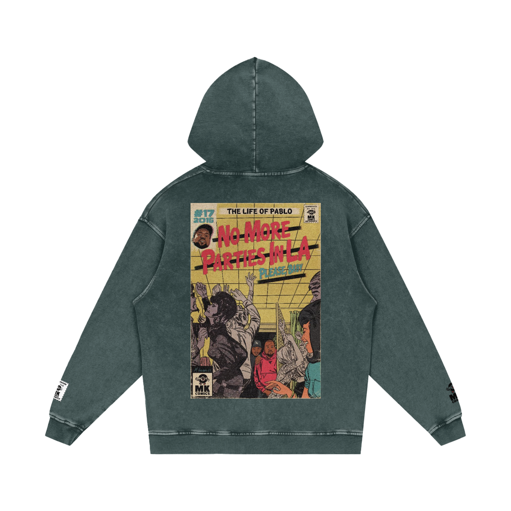 No More Parties in L.A - Snow Washed Loose Cotton Hoodie