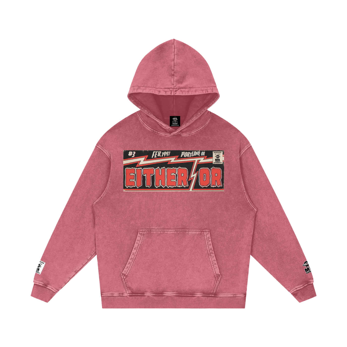 Either/Or - Snow Washed Loose Cotton Hoodie