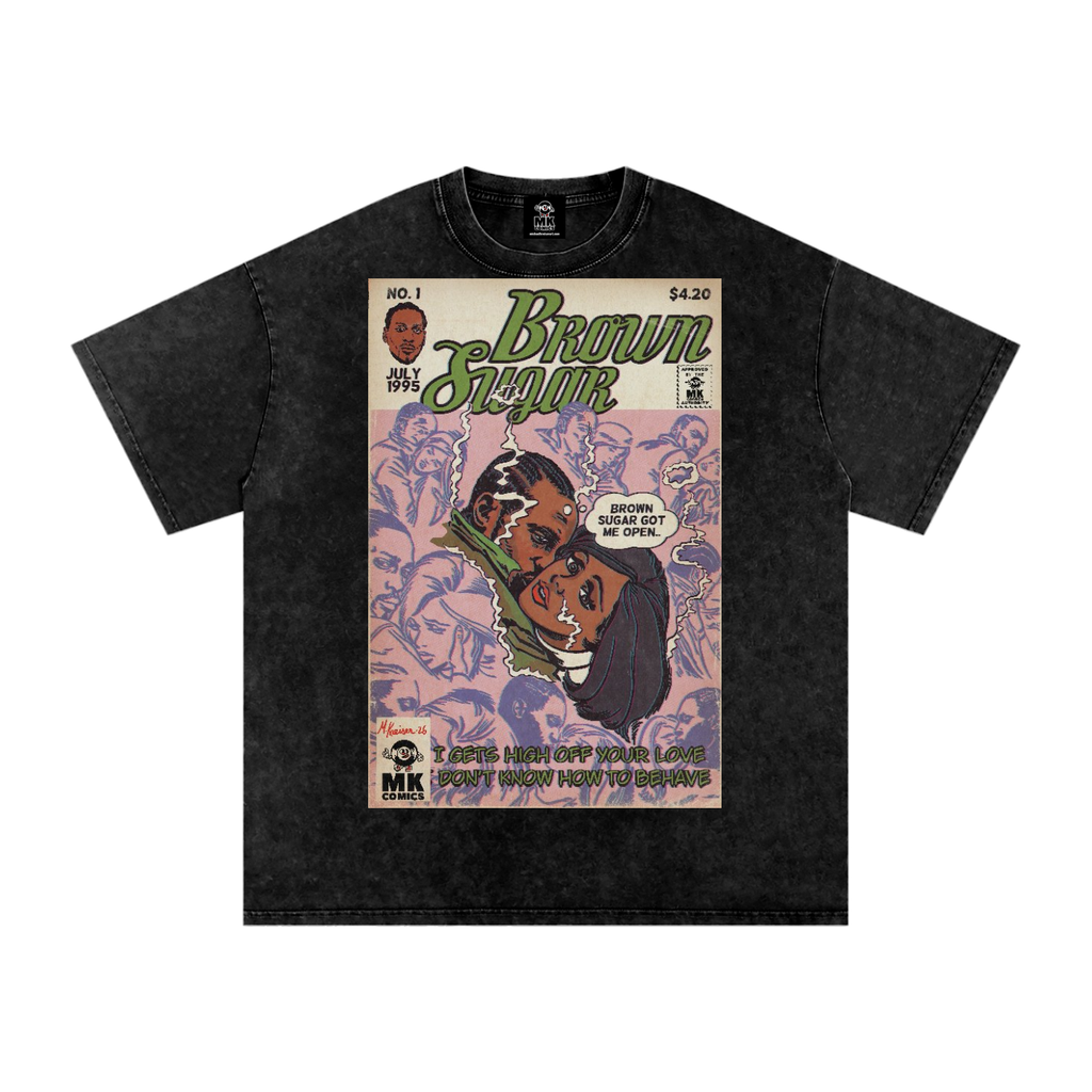 Brown Sugar - Snow Washed Oversized Cotton T-Shirt
