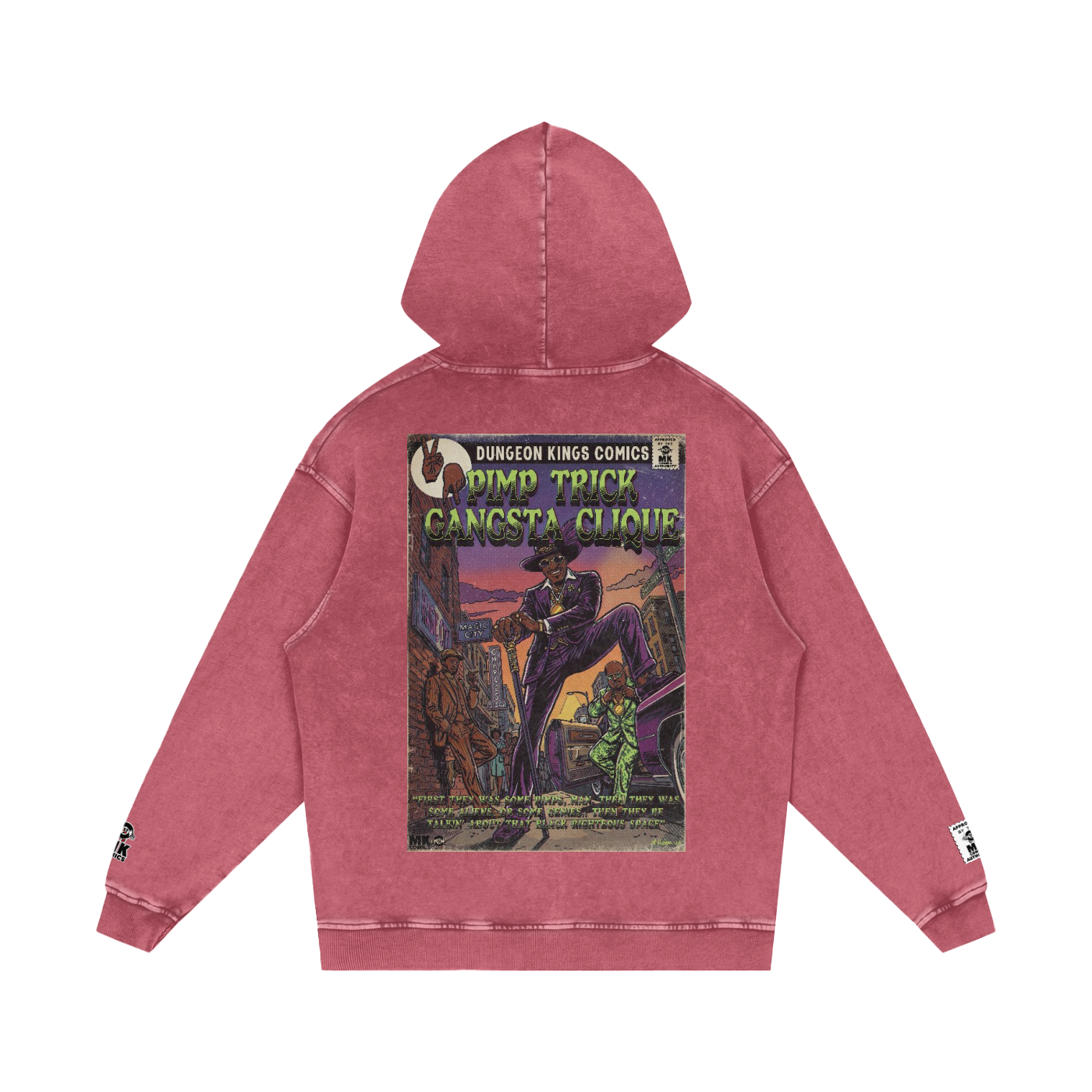 Pimp Trick Gangsta Clique - Snow Washed Loose Cotton Hoodie