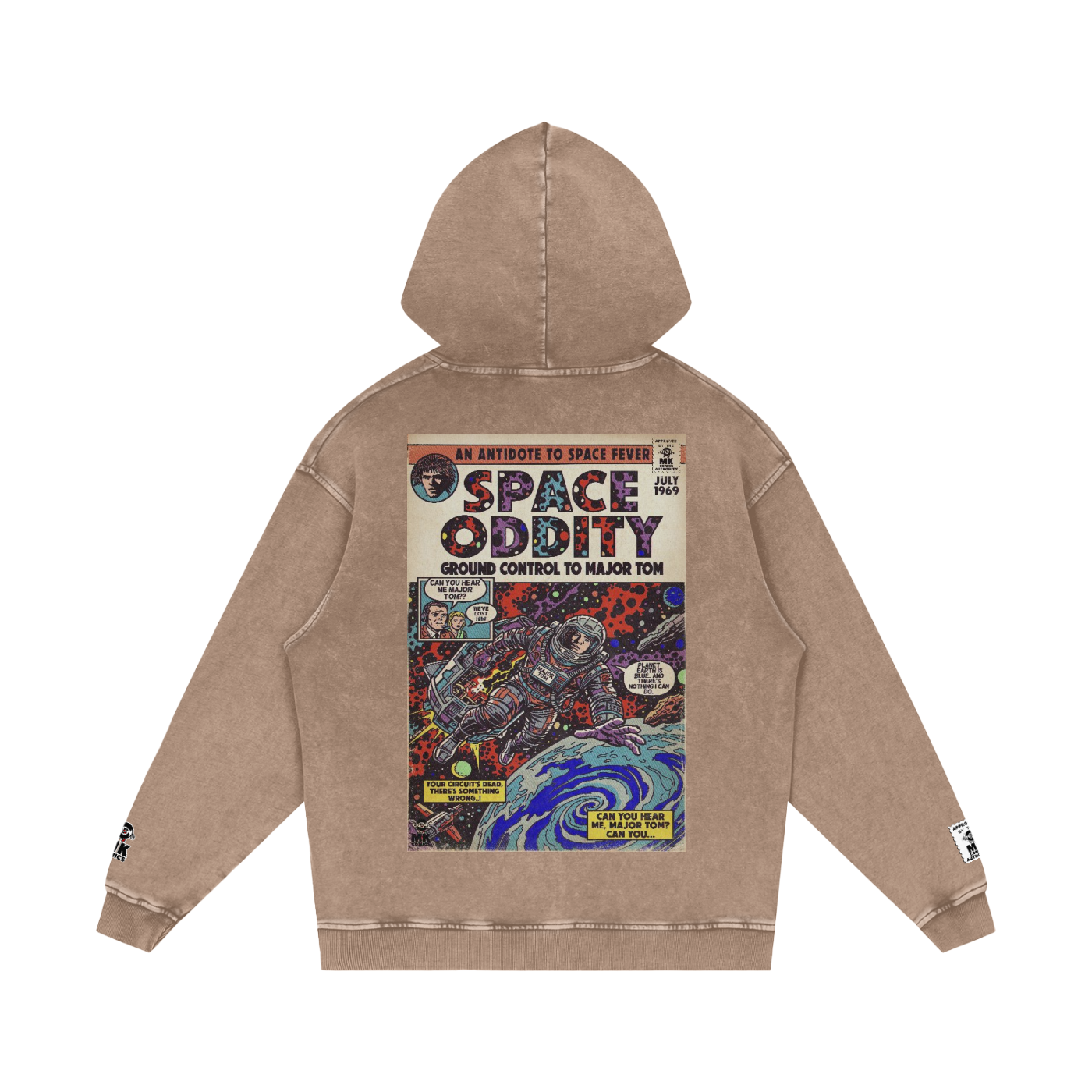 Space Oddity - Snow Washed Loose Cotton Hoodie