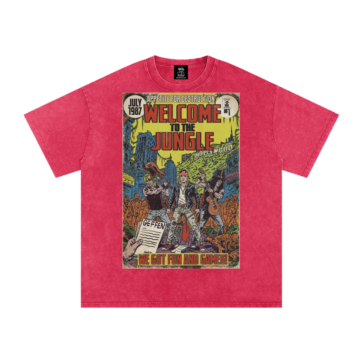 Welcome to the Jungle - Snow Washed Oversized Cotton T-Shirt