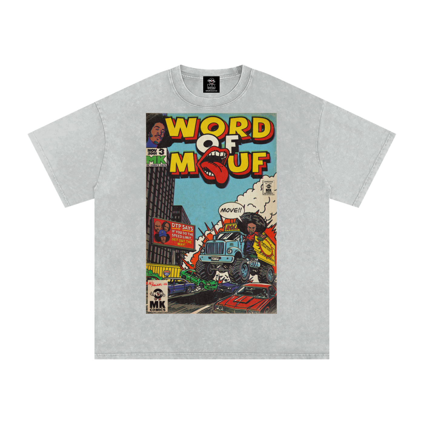 Word of Mouf - Snow Washed Oversized Cotton T-Shirt