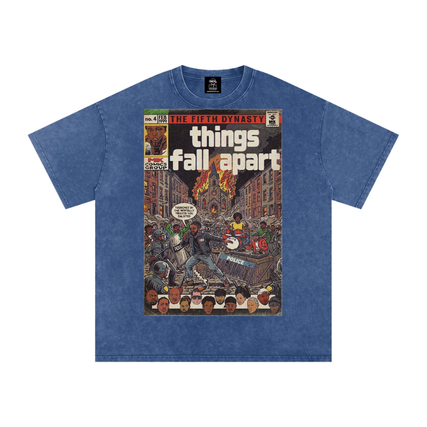 Things Fall Apart - Snow Washed Oversized Cotton T-Shirt