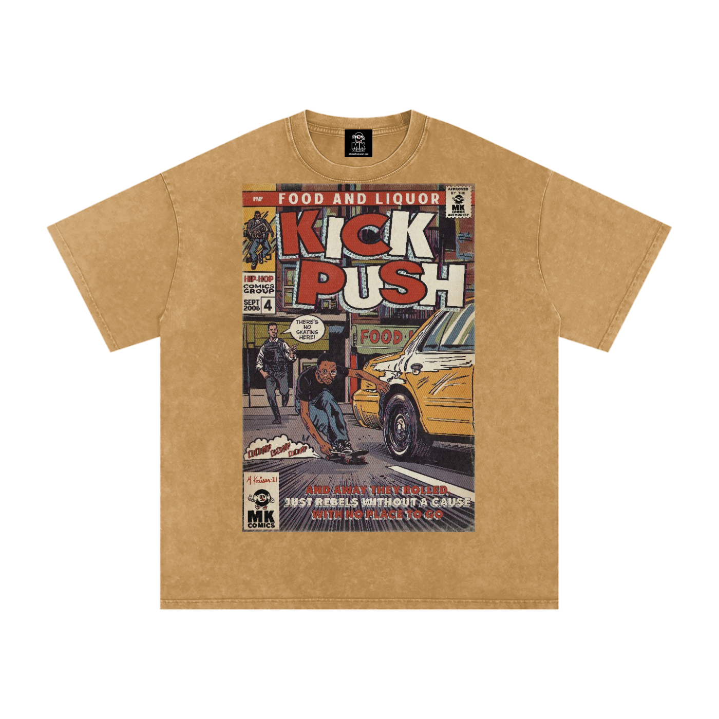 Kick, Push - Snow Washed Oversized Cotton T-Shirt