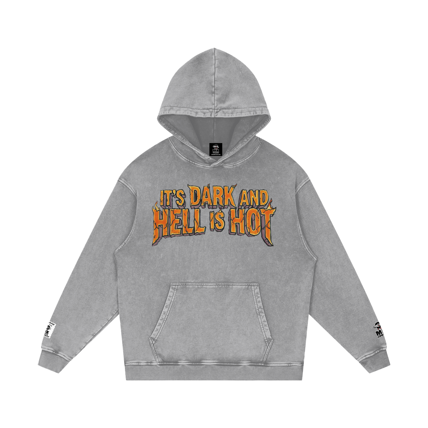 It's Dark & Hell is Hot - Snow Washed Loose Cotton Hoodie