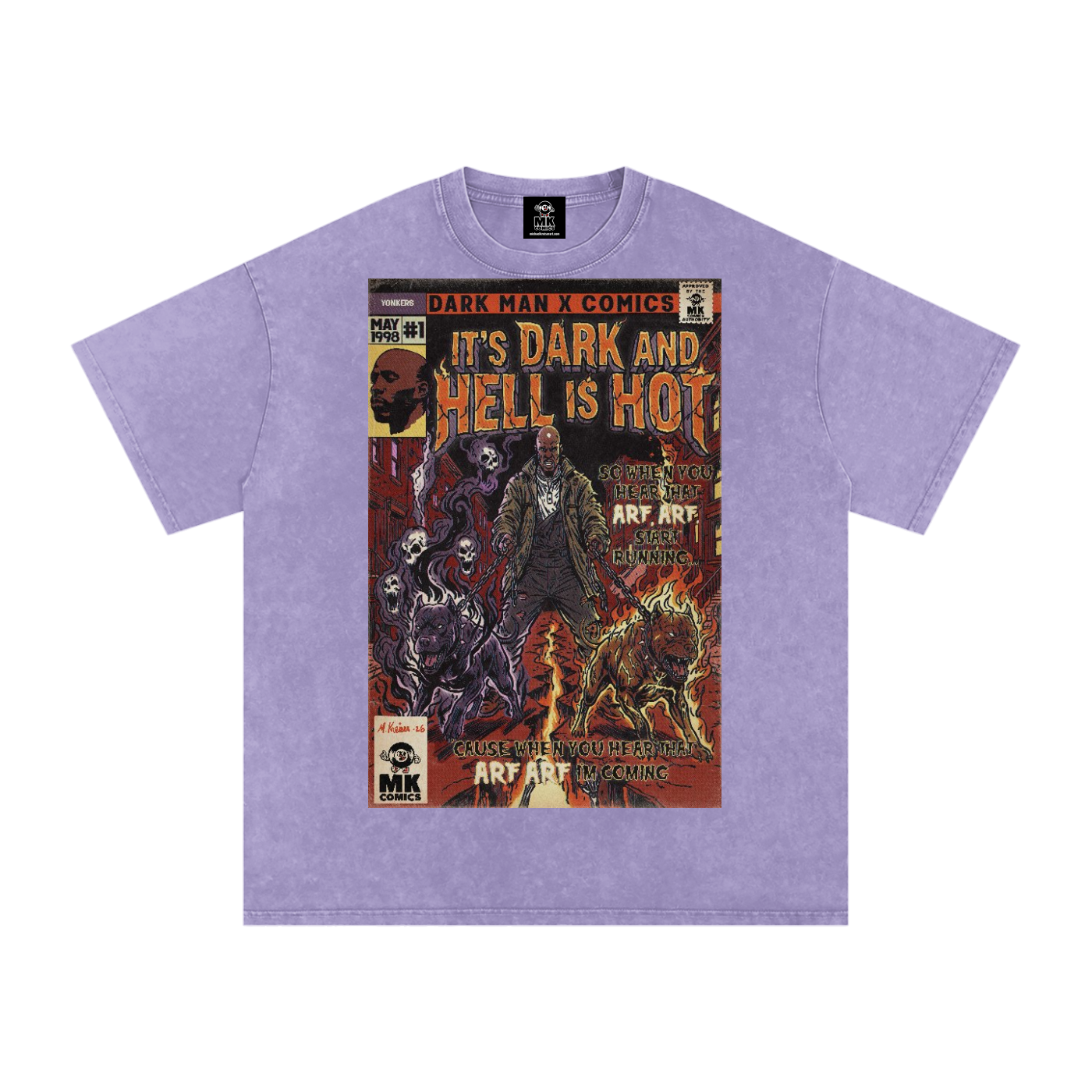 It's Dark & Hell is Hot - Snow Washed Oversized Cotton T-Shirt