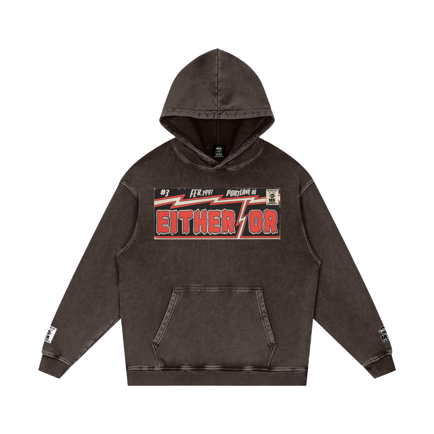 Either/Or - Snow Washed Loose Cotton Hoodie