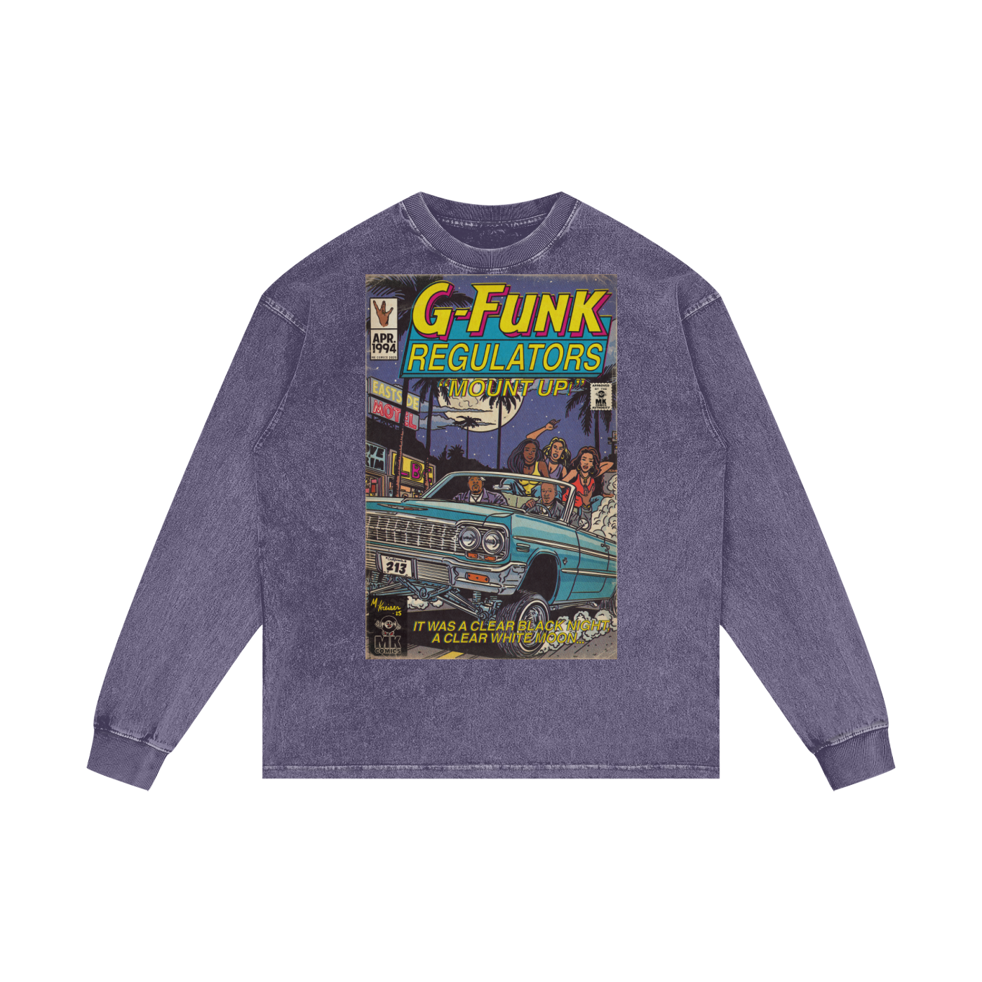Regulate - Acid Wash Oversize Long Sleeve T-Shirt