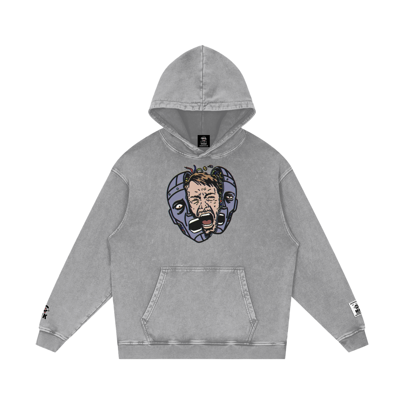 Paranoid Android -  Snow Washed Loose Cotton Hoodie