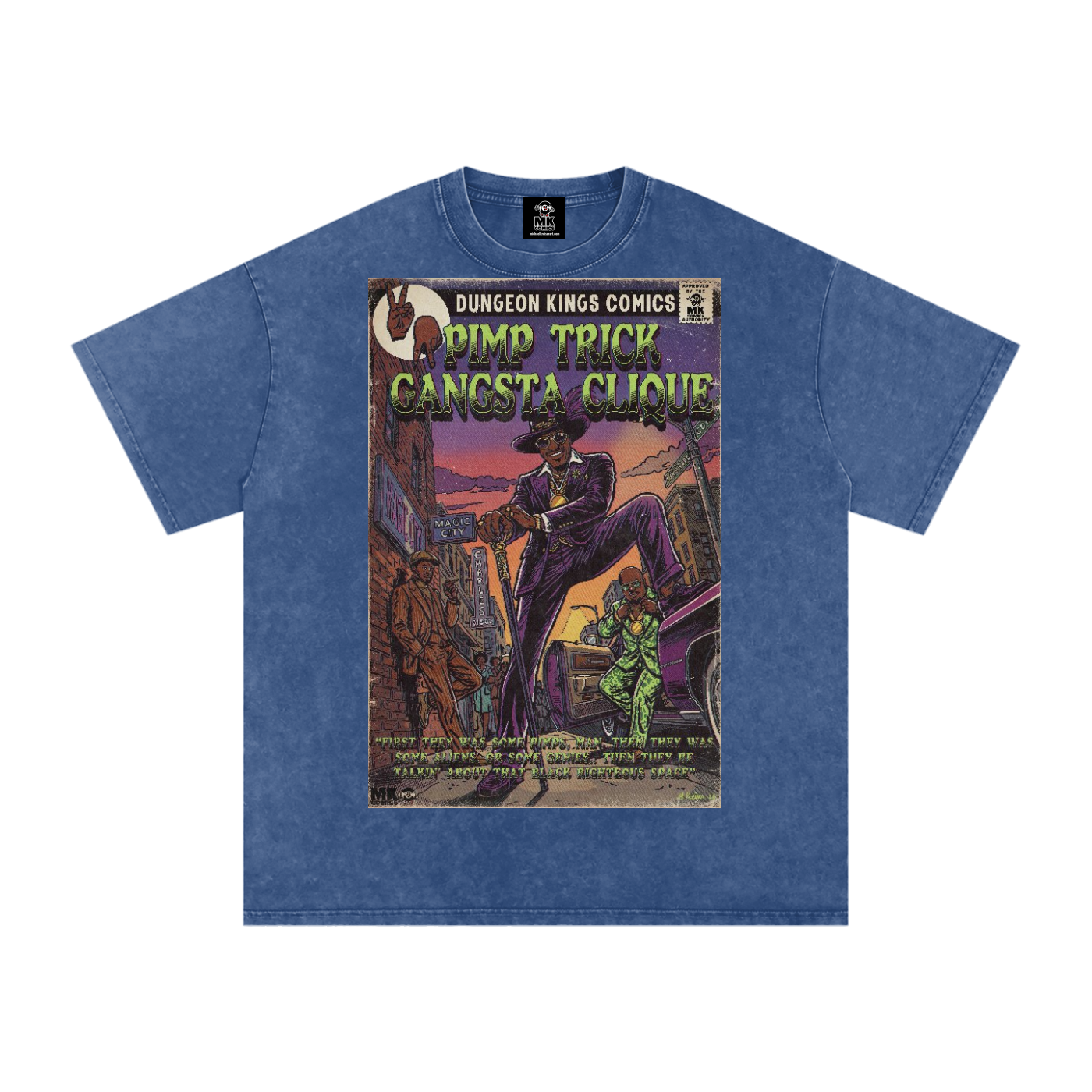 Pimp Trick Gangsta Clique - Snow Washed Oversized Cotton T-Shirt