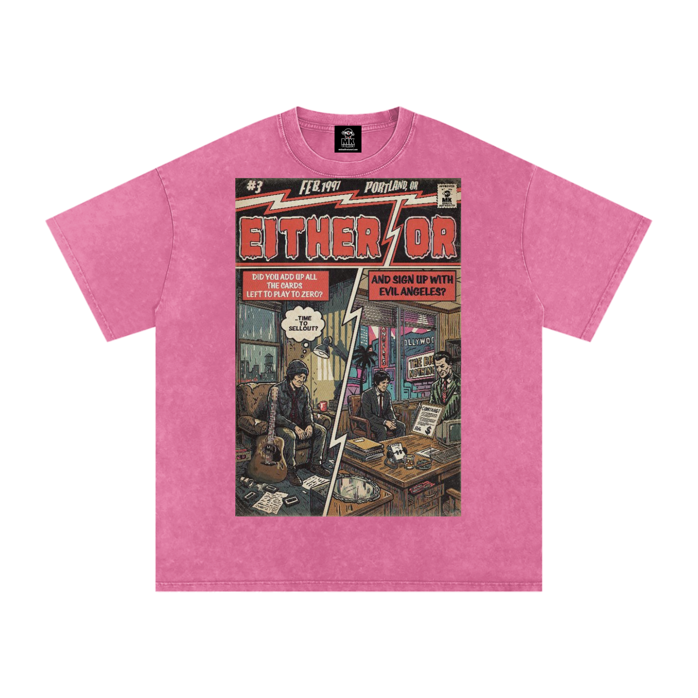 Either/Or - Snow Washed Oversized Cotton T-Shirt