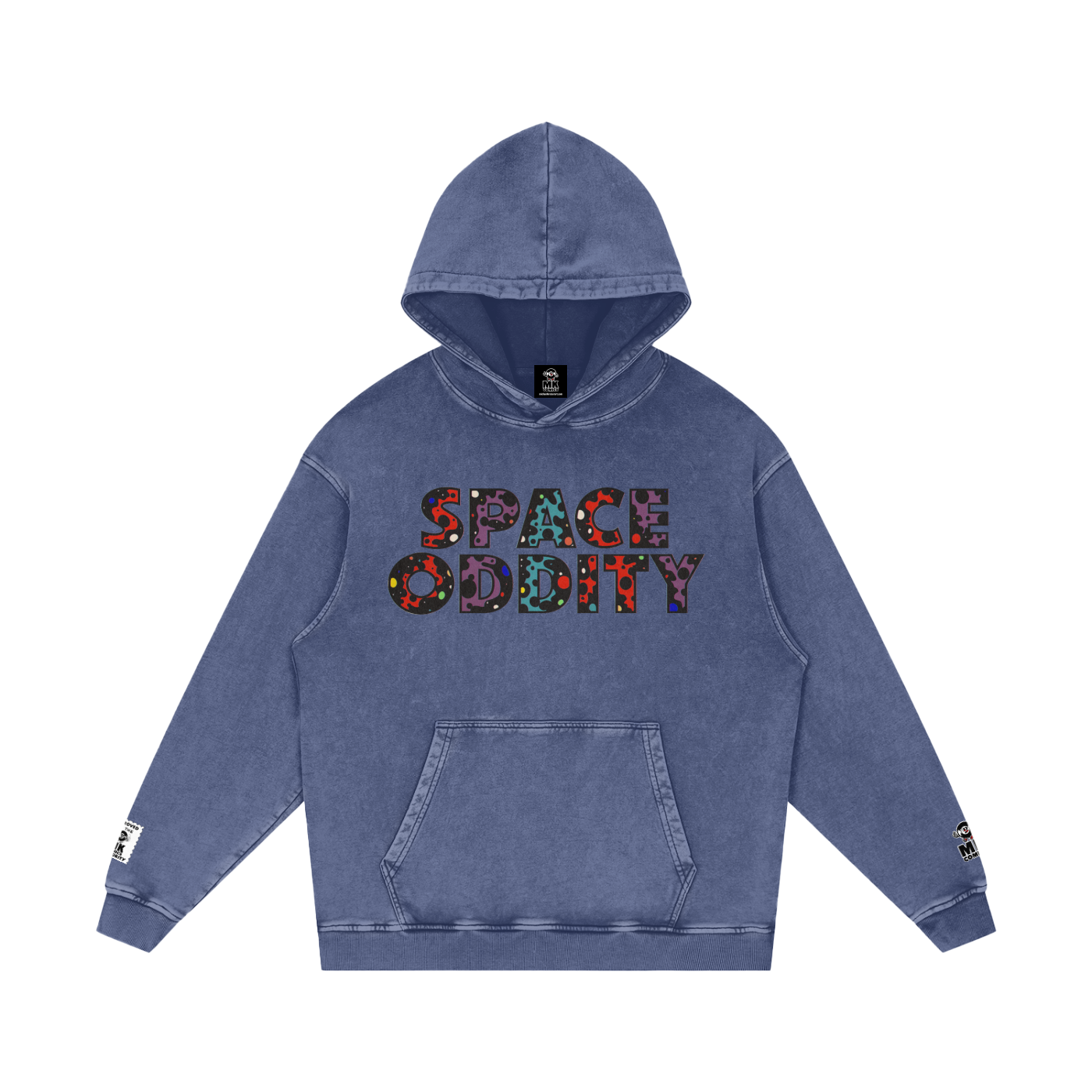 Space Oddity - Snow Washed Loose Cotton Hoodie
