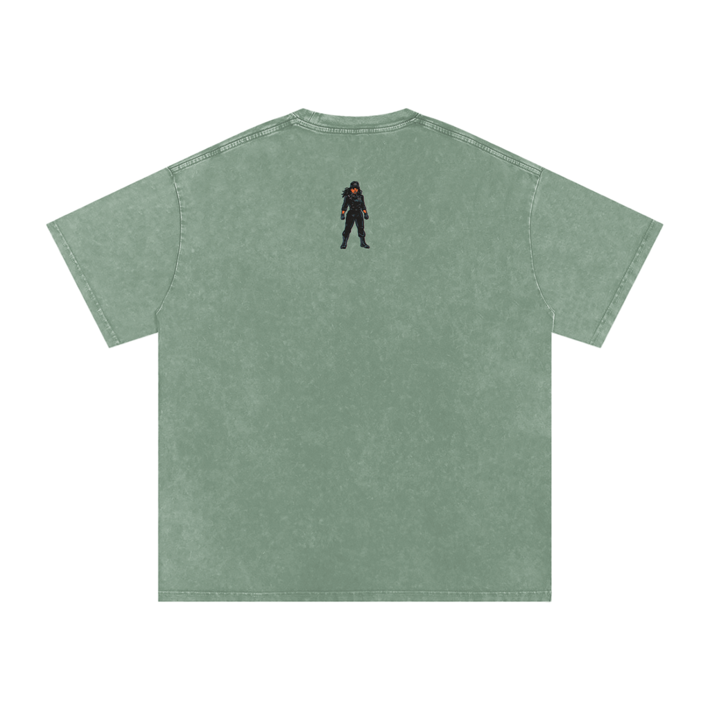 Rhythm Nation - Snow Washed Oversized Cotton T-Shirt