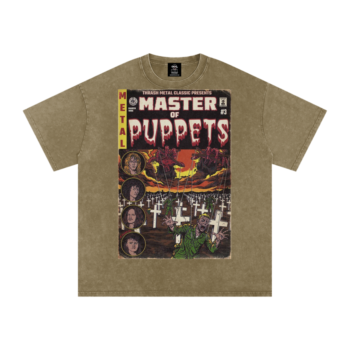 Master of Puppets - Snow Washed Oversized Cotton T-Shirt