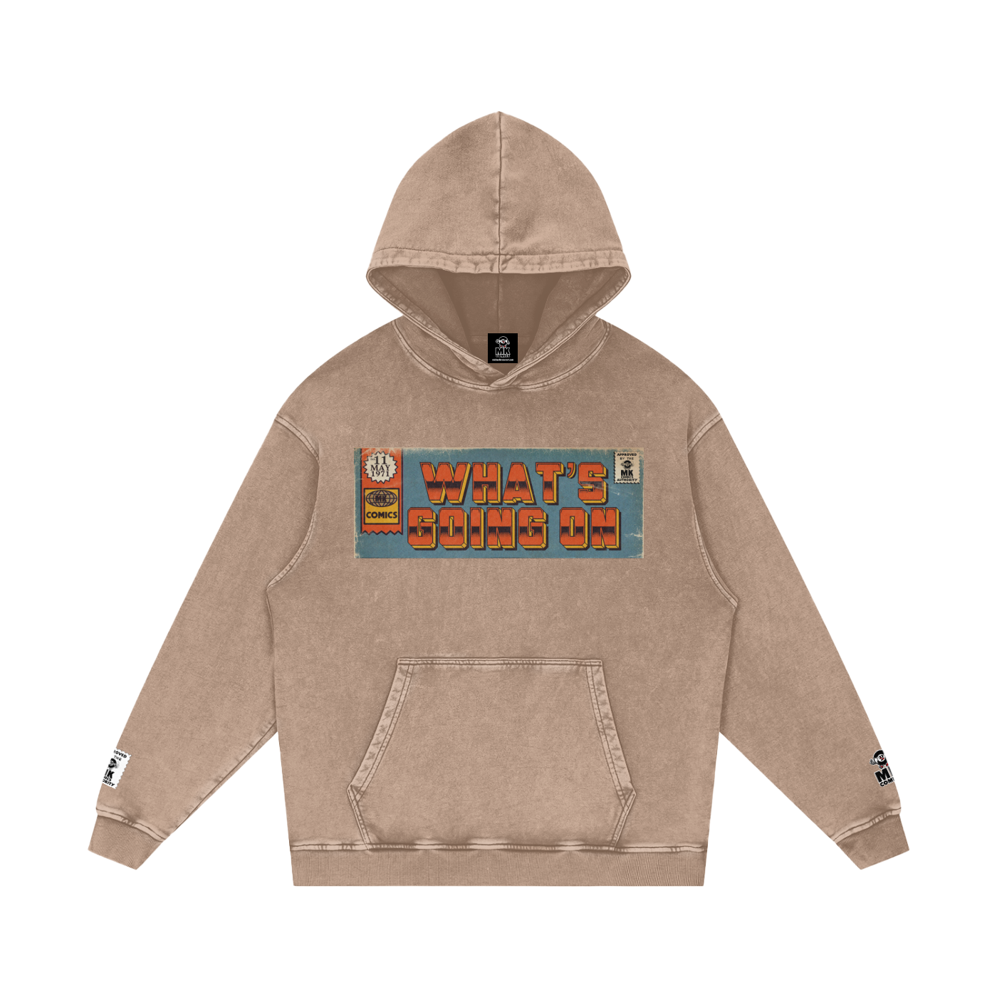 What's Going On - Snow Washed Loose Cotton Hoodie