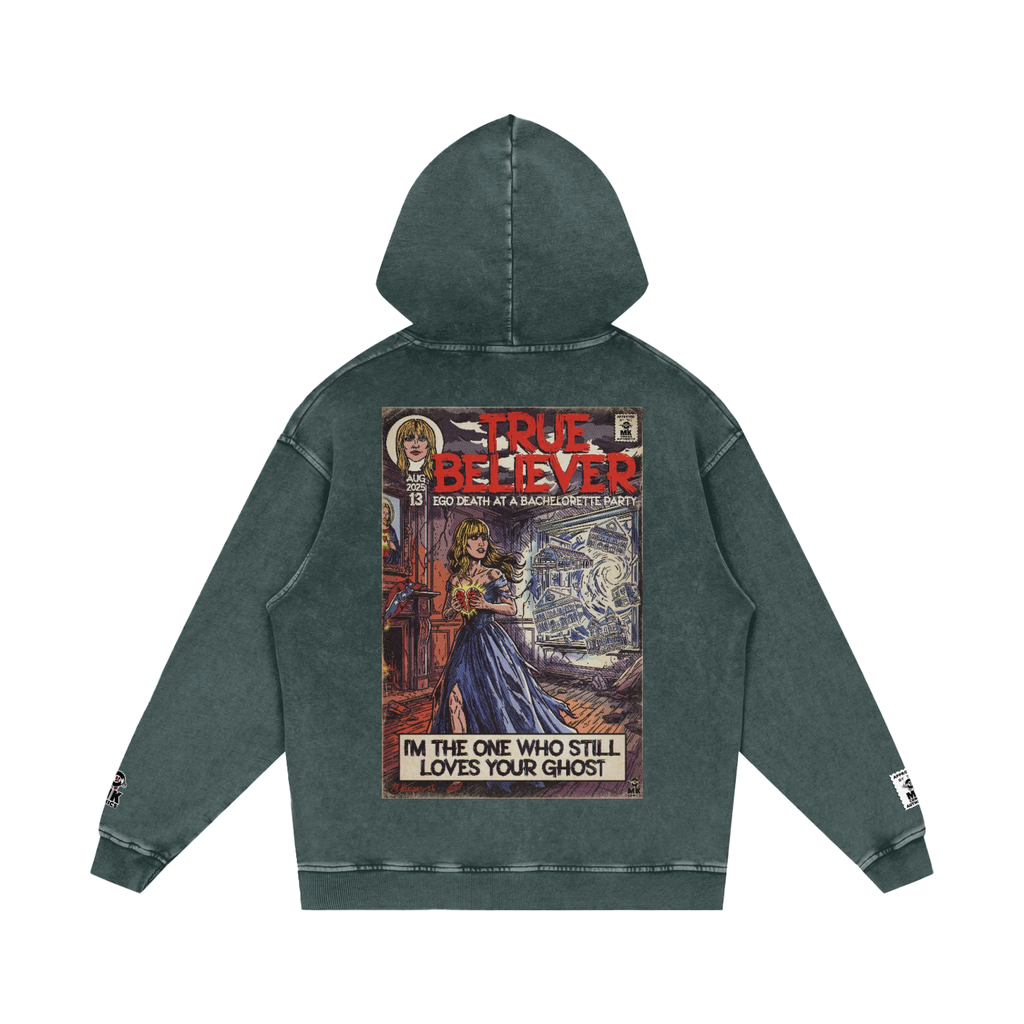 True Believer - Snow Washed Loose Cotton Hoodie