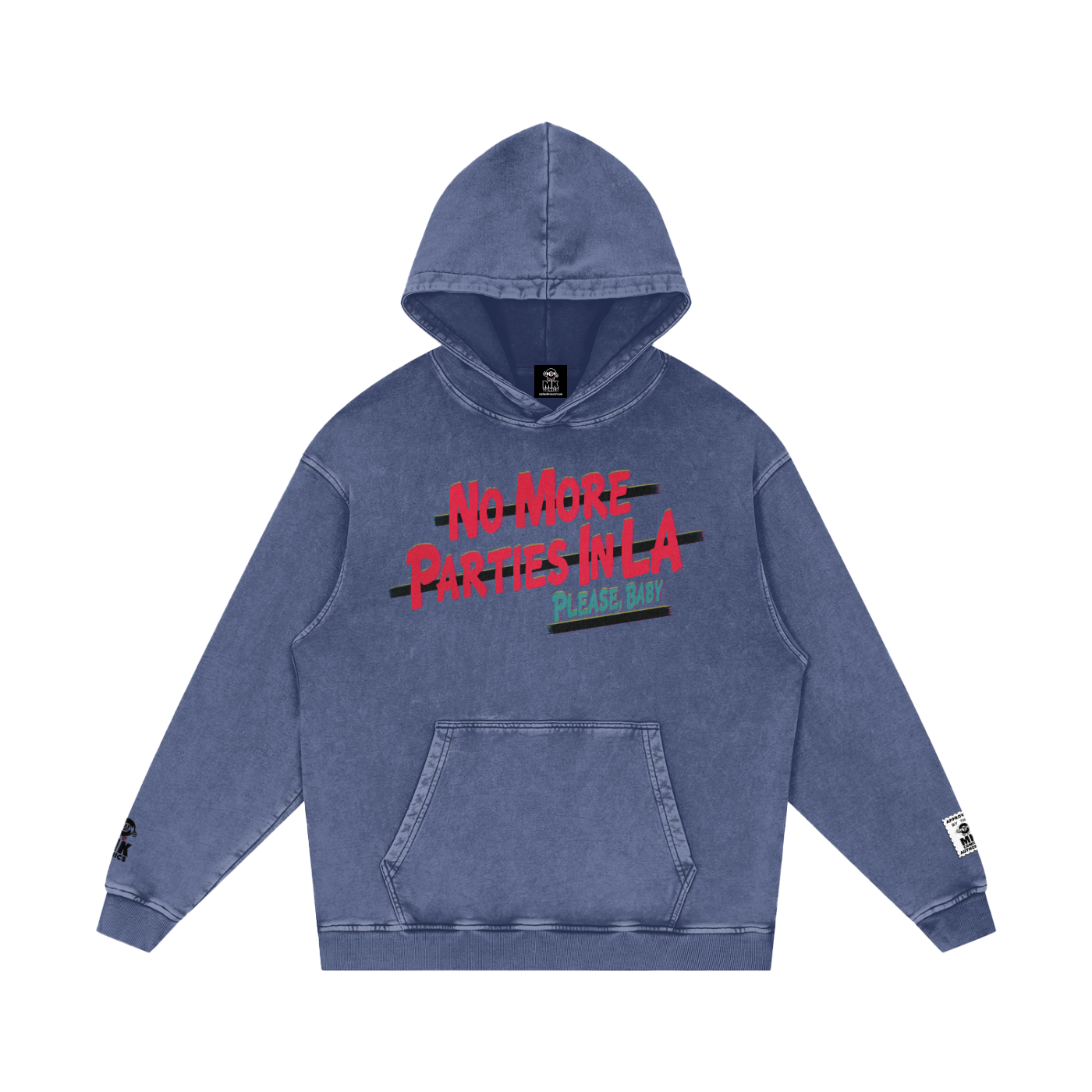 No More Parties in L.A - Snow Washed Loose Cotton Hoodie
