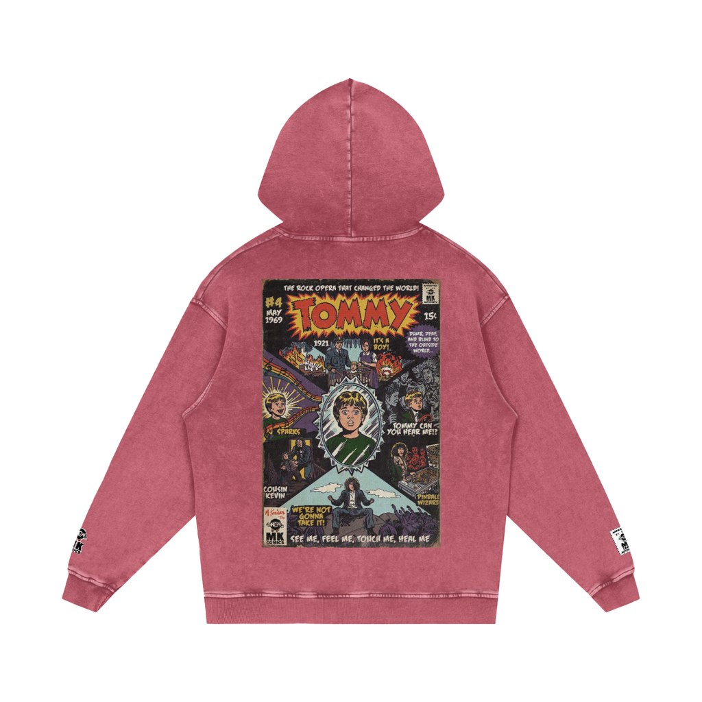 Tommy - Snow Washed Loose Cotton Hoodie