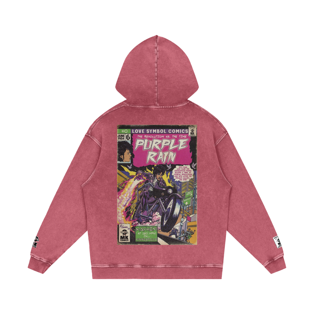 Purple Rain - Snow Washed Loose Cotton Hoodie