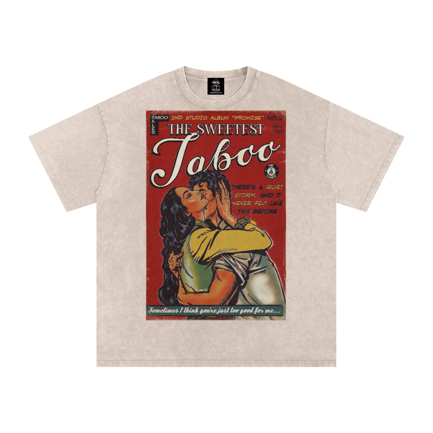 The Sweetest Taboo - Snow Washed Oversized Cotton T-Shirt