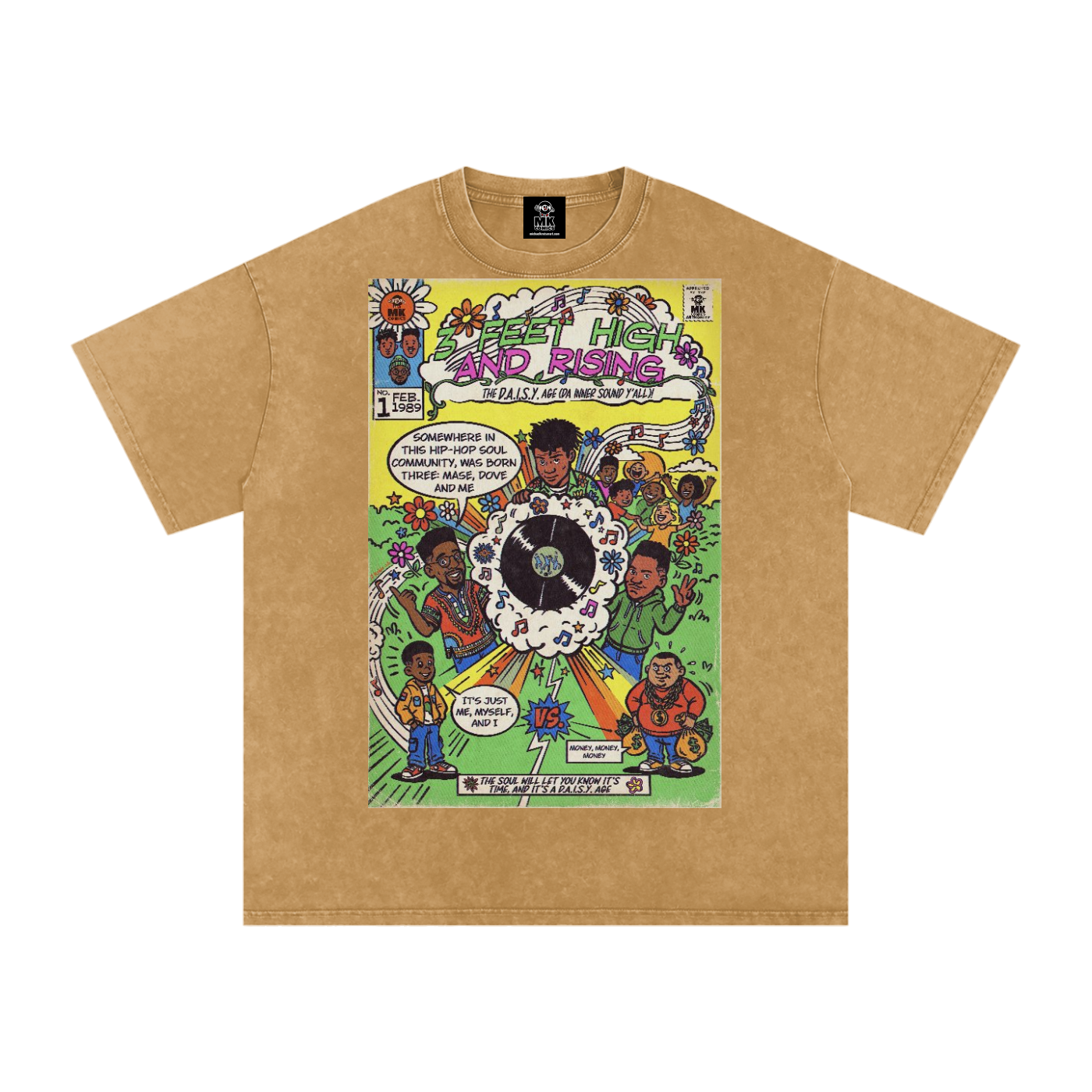 3 Feet High & Rising - Snow Washed Oversized Cotton T-Shirt