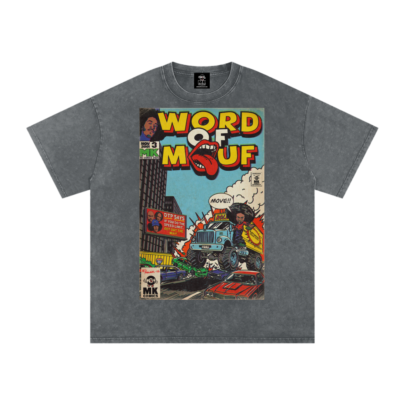 Word of Mouf - Snow Washed Oversized Cotton T-Shirt